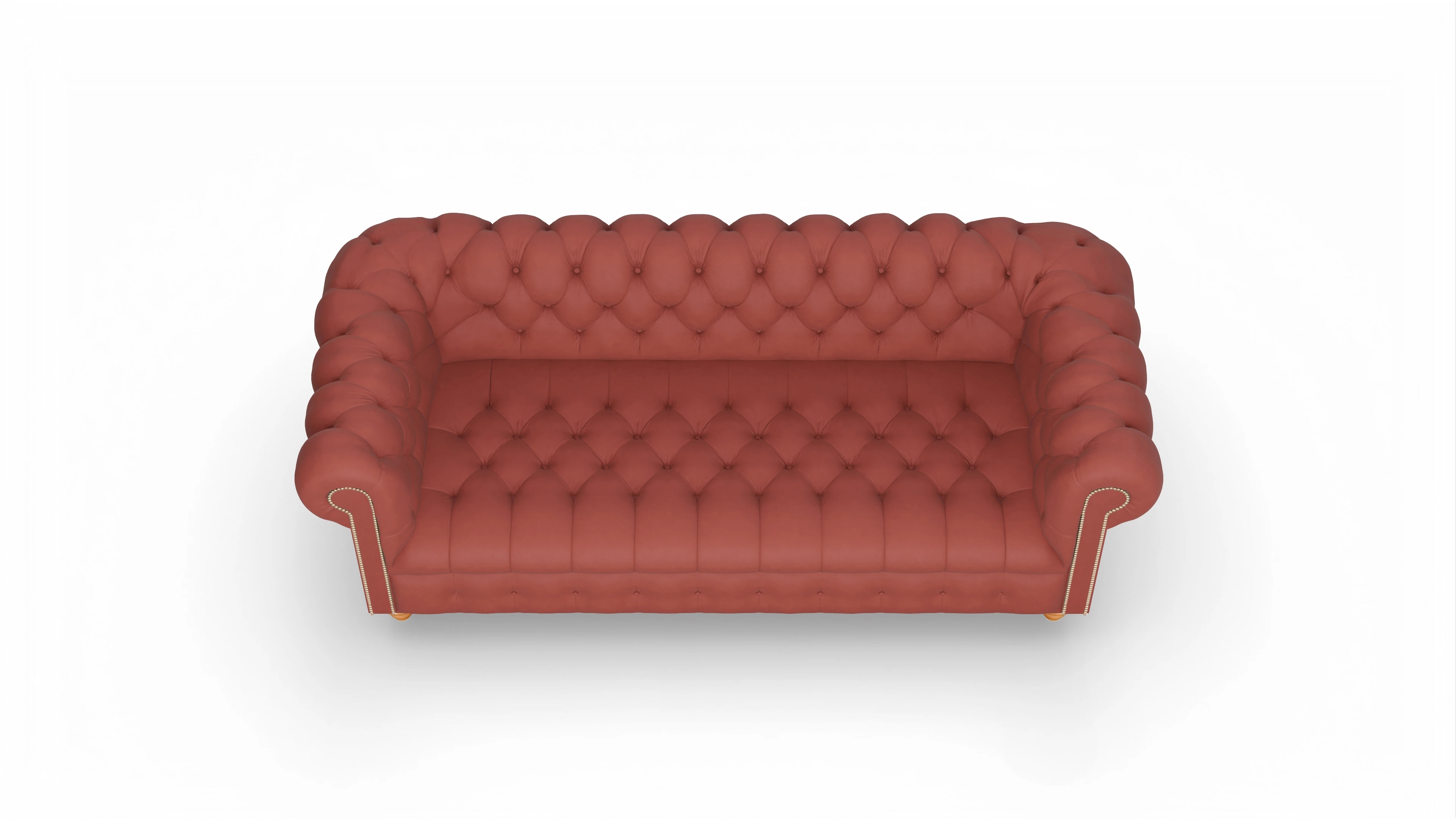 Victorian Chesterfield Sofa Liberty Ansicht des Produktes Liberty 3,5-Sitzer in Leder rot