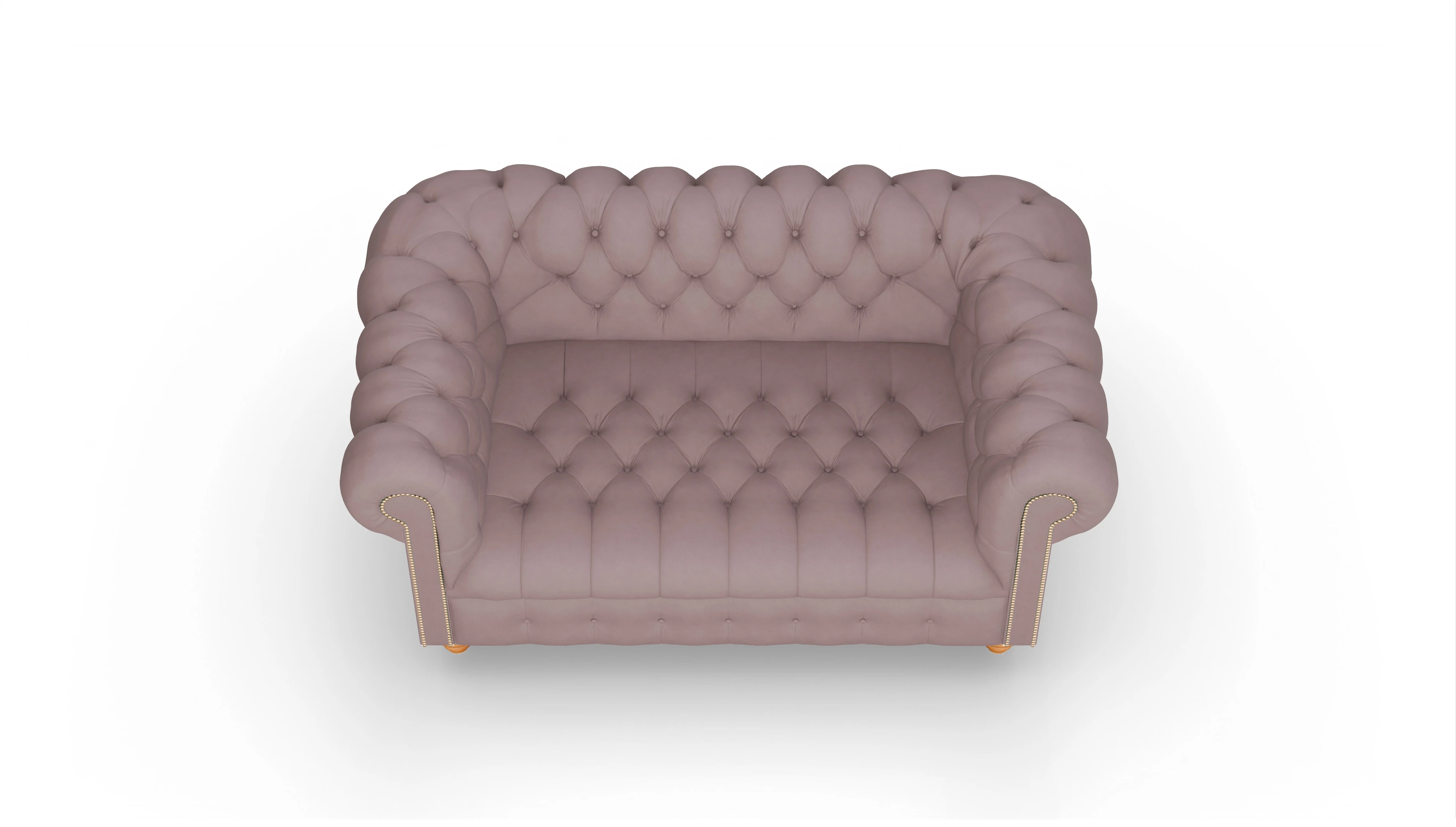 Victorian Chesterfield Sofa Liberty Ansicht des Produktes Liberty 2-Sitzer in Leder rot