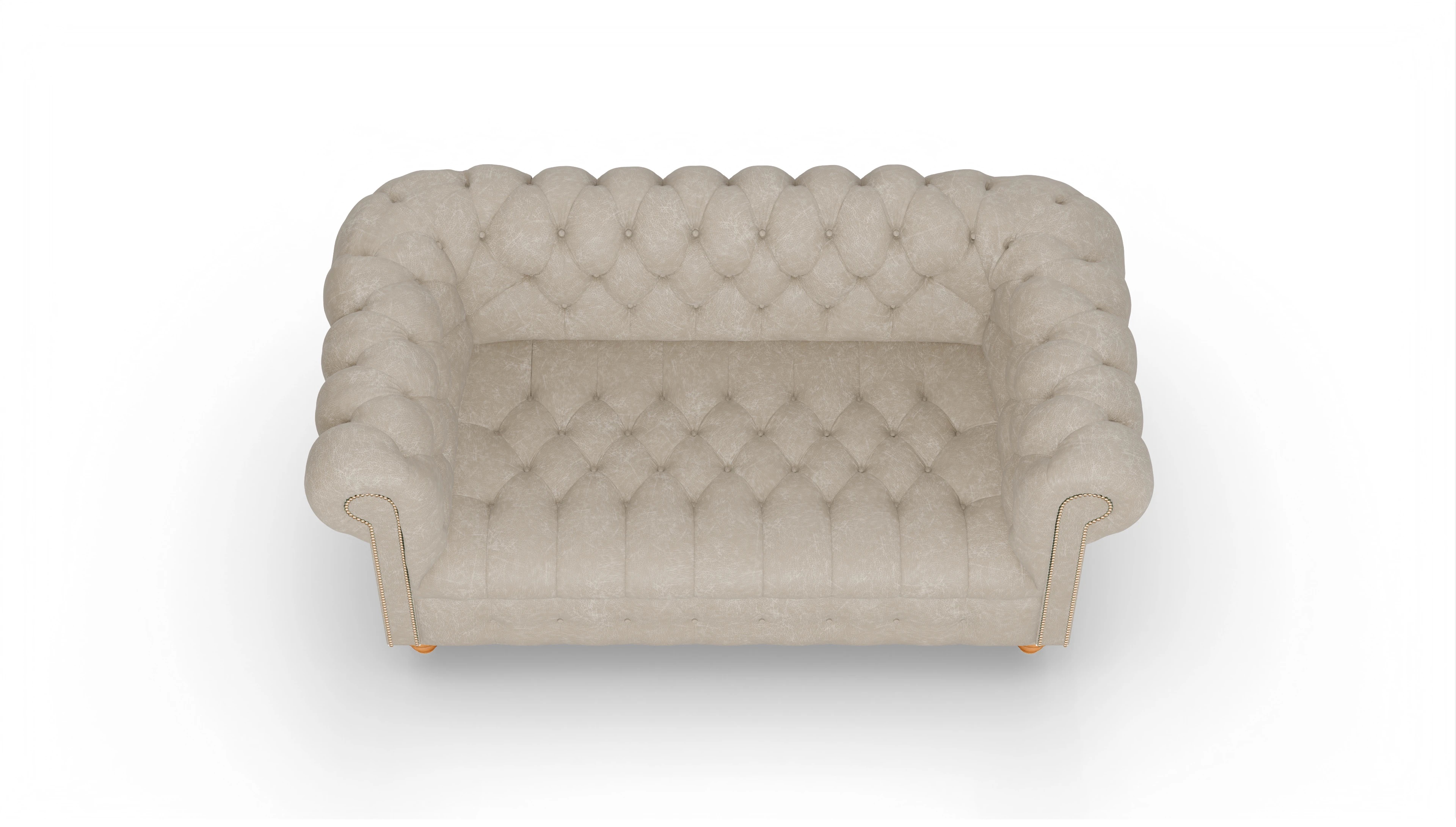Victorian Chesterfield Sofa Liberty Ansicht des Produktes Liberty 2,5-Sitzer in Leder beige
