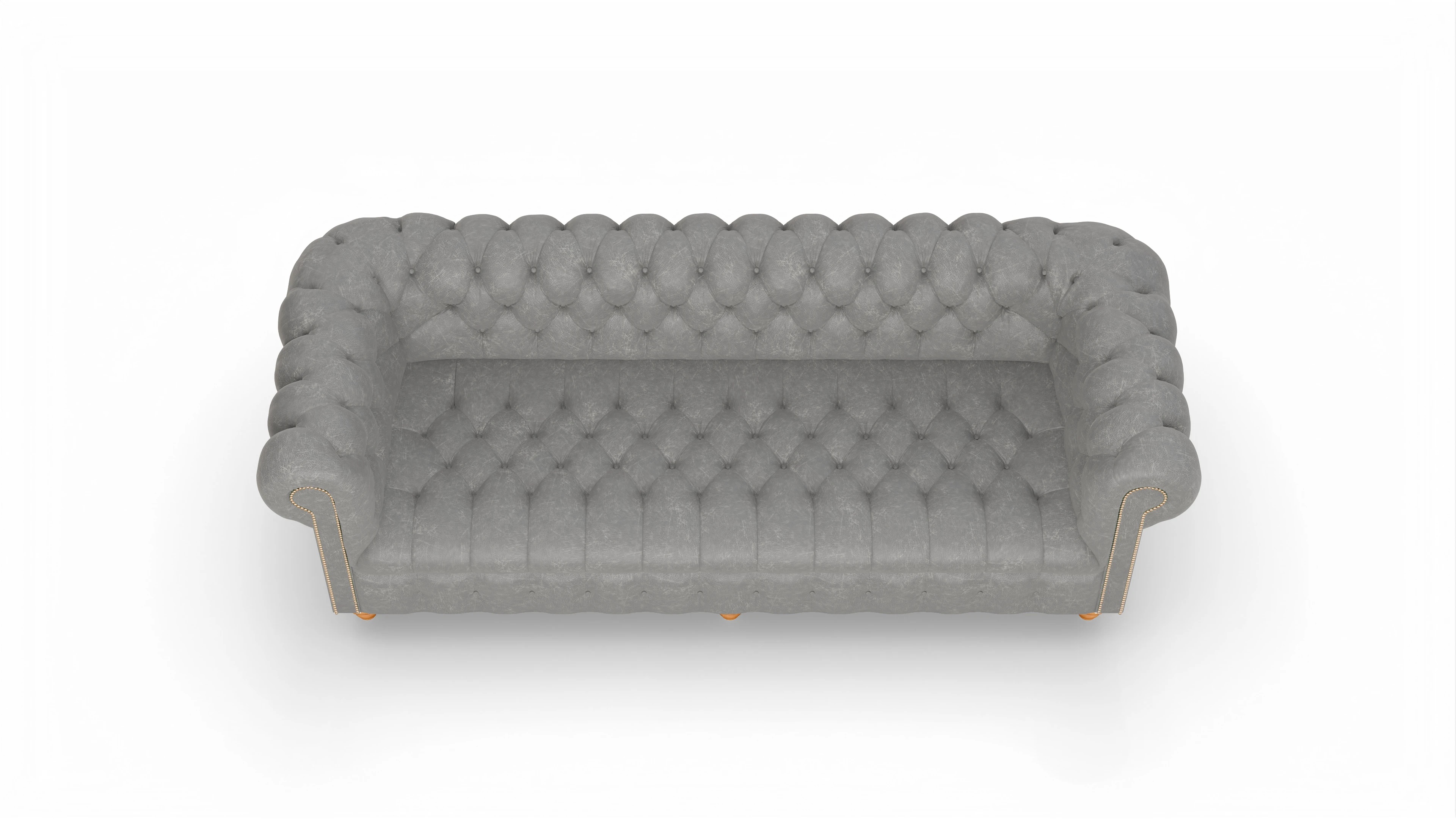 Victorian Chesterfield Sofa Liberty Ansicht des Produktes Liberty 4-Sitzer in Leder grau