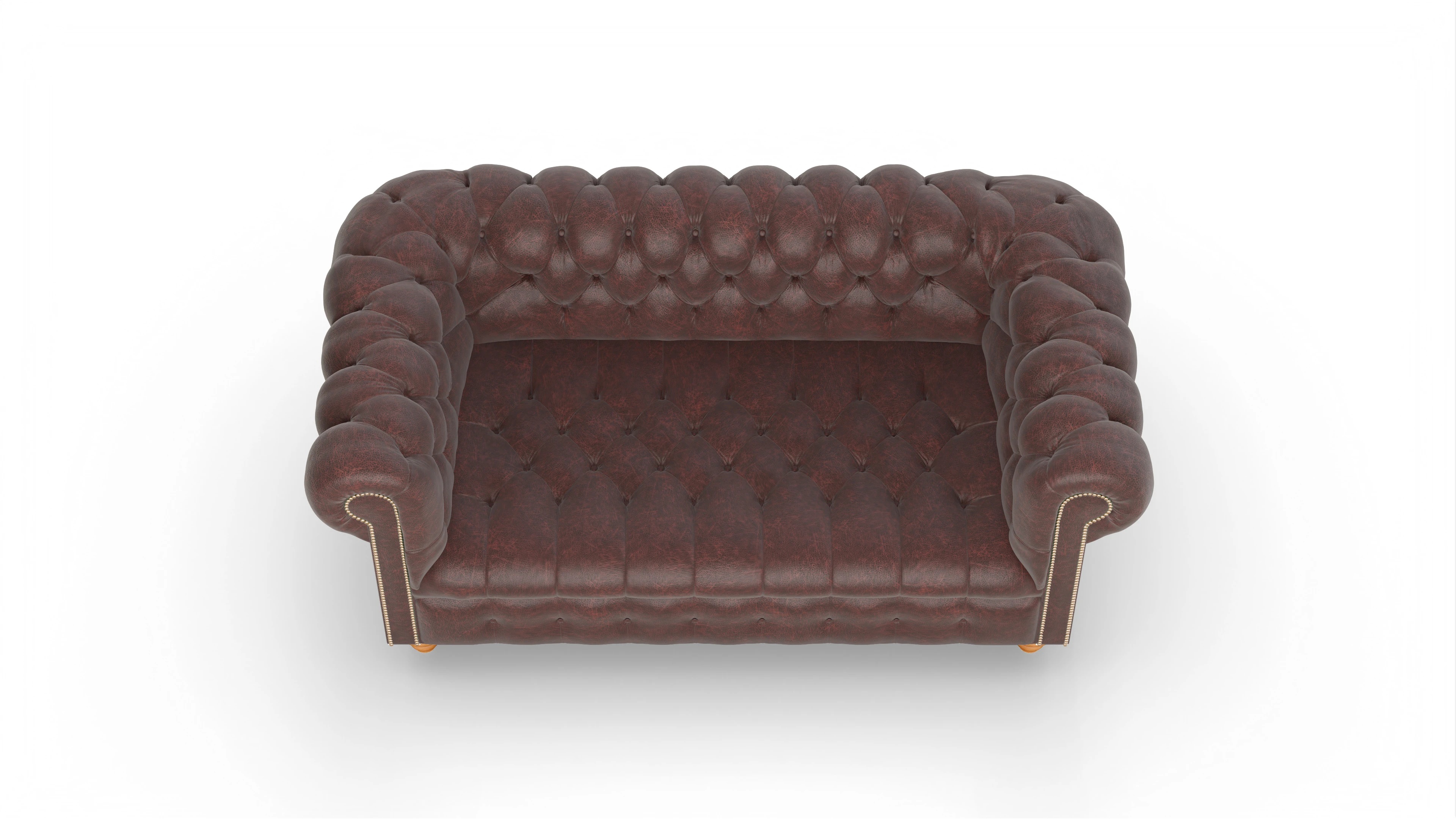 Victorian Chesterfield Sofa Liberty Ansicht des Produktes Liberty 2,5-Sitzer in Leder rot