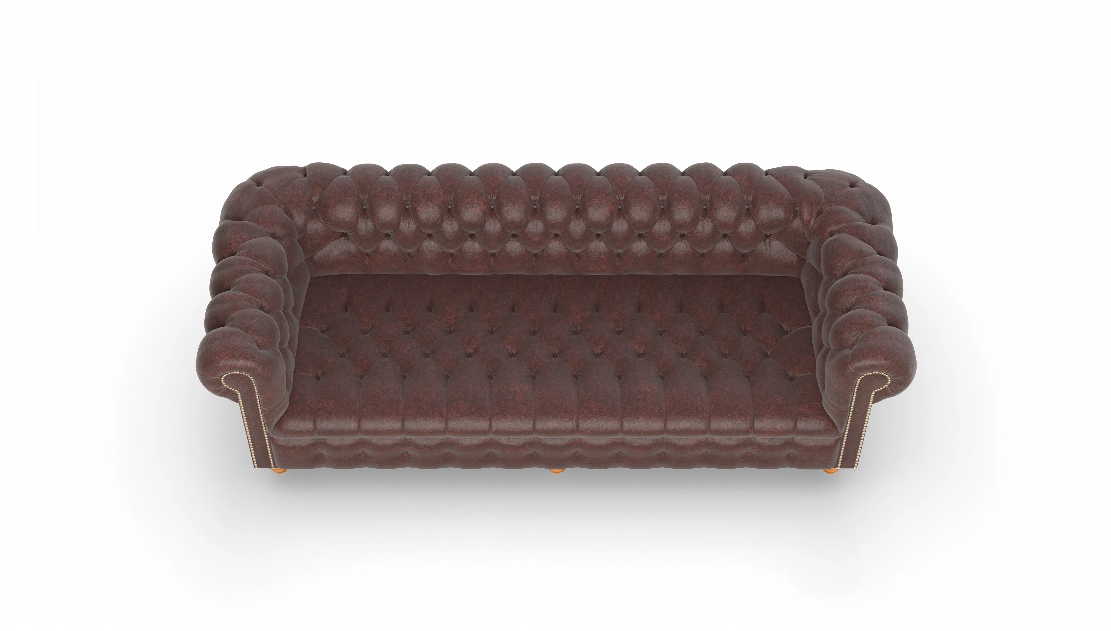 Victorian Chesterfield Sofa Liberty Ansicht des Produktes Liberty 4-Sitzer in Leder rot