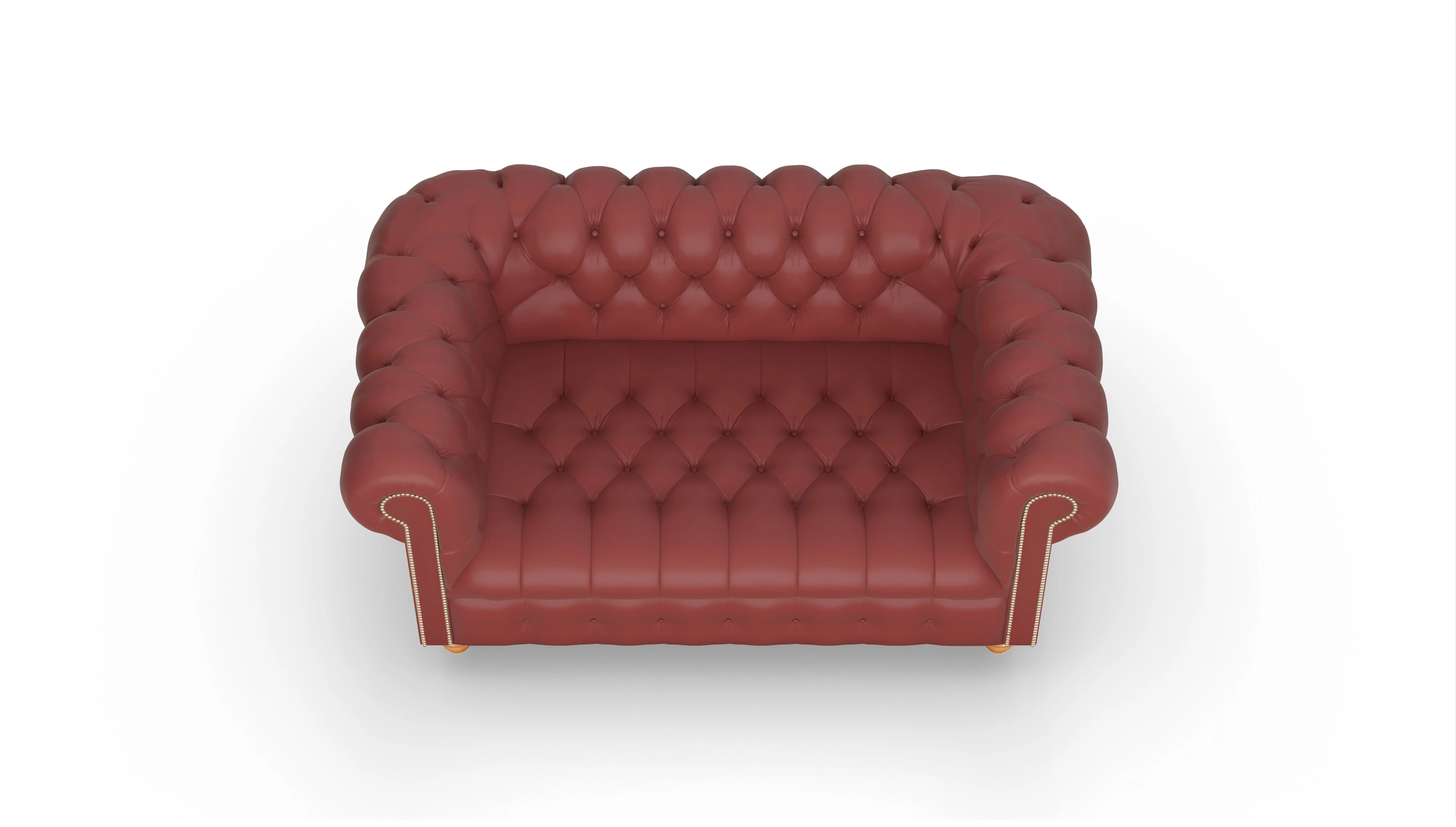 Victorian Chesterfield Sofa Liberty Ansicht des Produktes Liberty 2-Sitzer in Leder rot