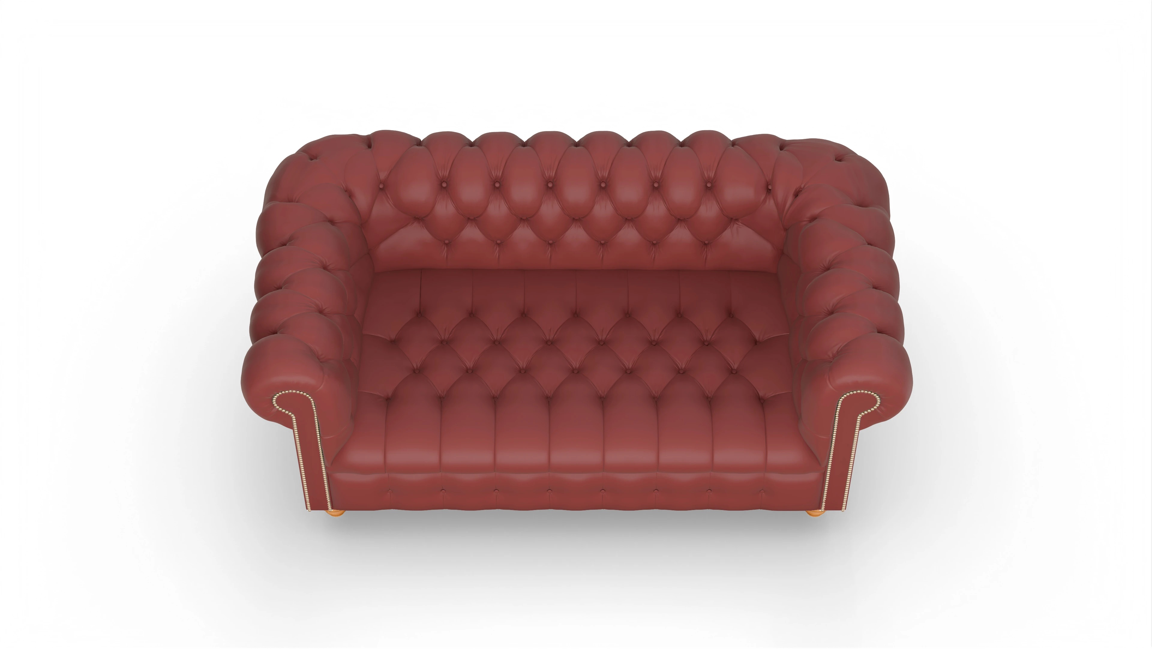 Victorian Chesterfield Sofa Liberty Ansicht des Produktes Liberty 2,5-Sitzer in Leder rot