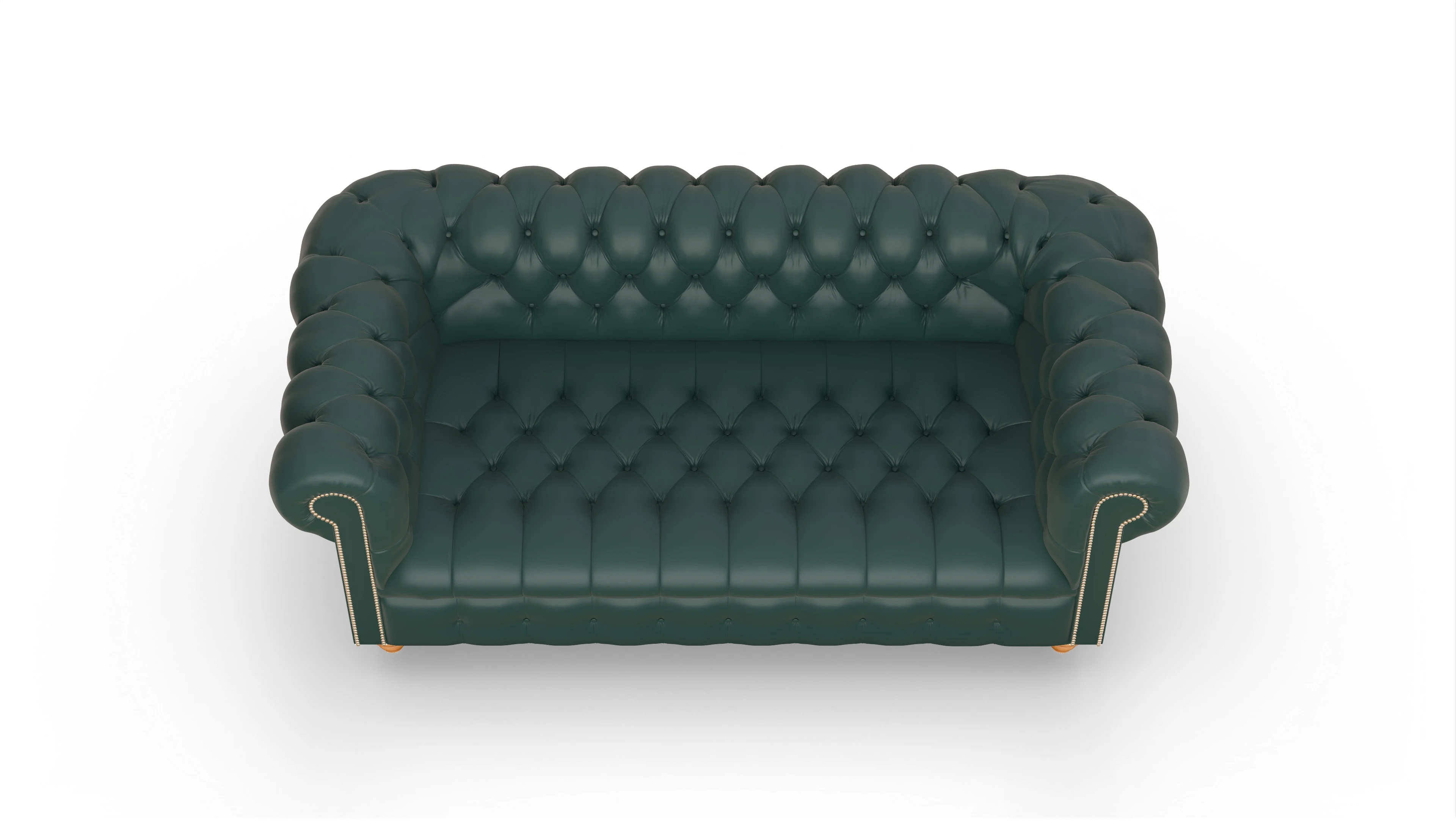 Victorian Chesterfield Sofa Liberty Ansicht des Produktes Liberty 3-Sitzer in Leder grün
