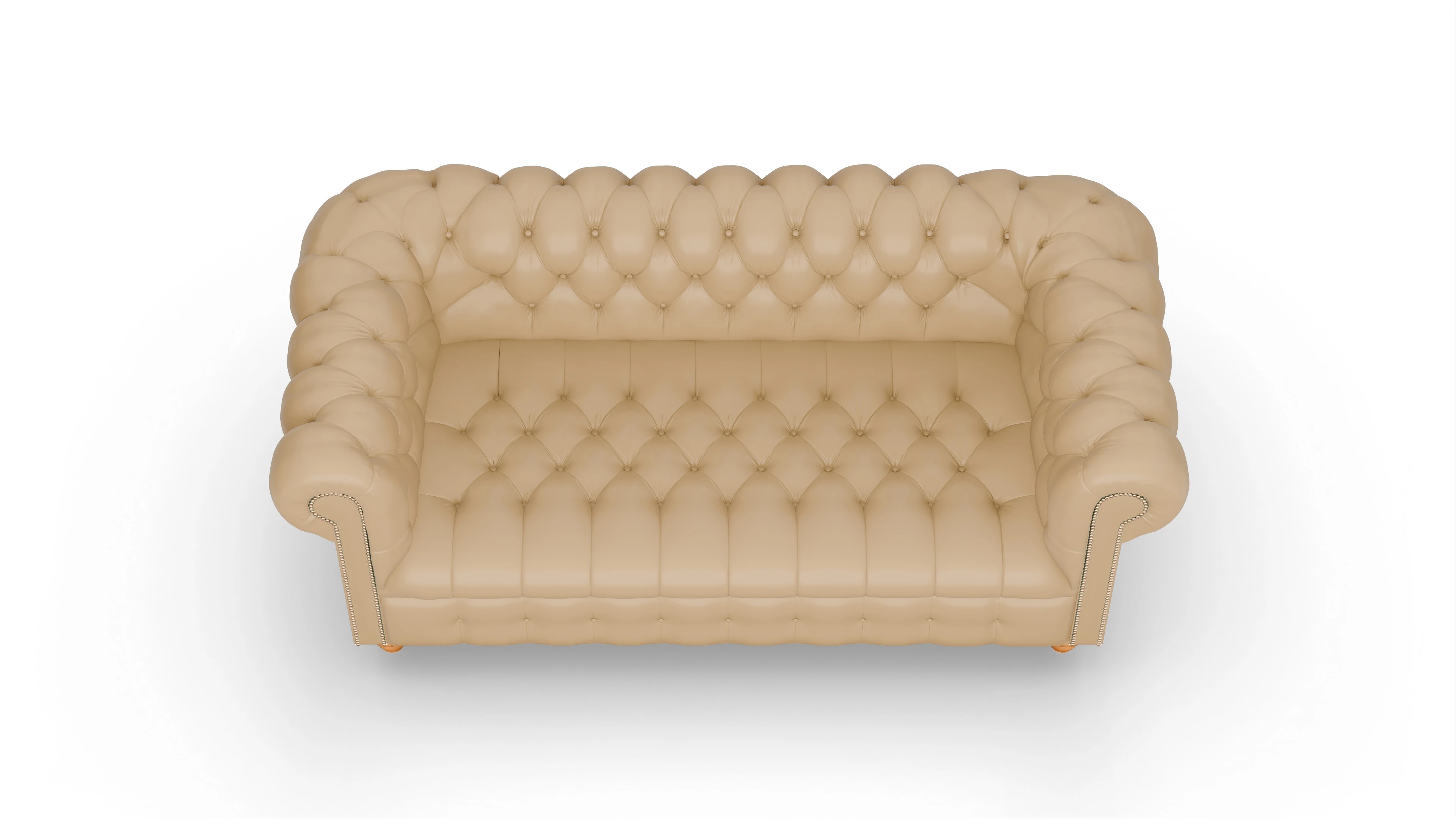 Victorian Chesterfield Sofa Liberty Ansicht des Produktes Liberty 3-Sitzer in Leder beige