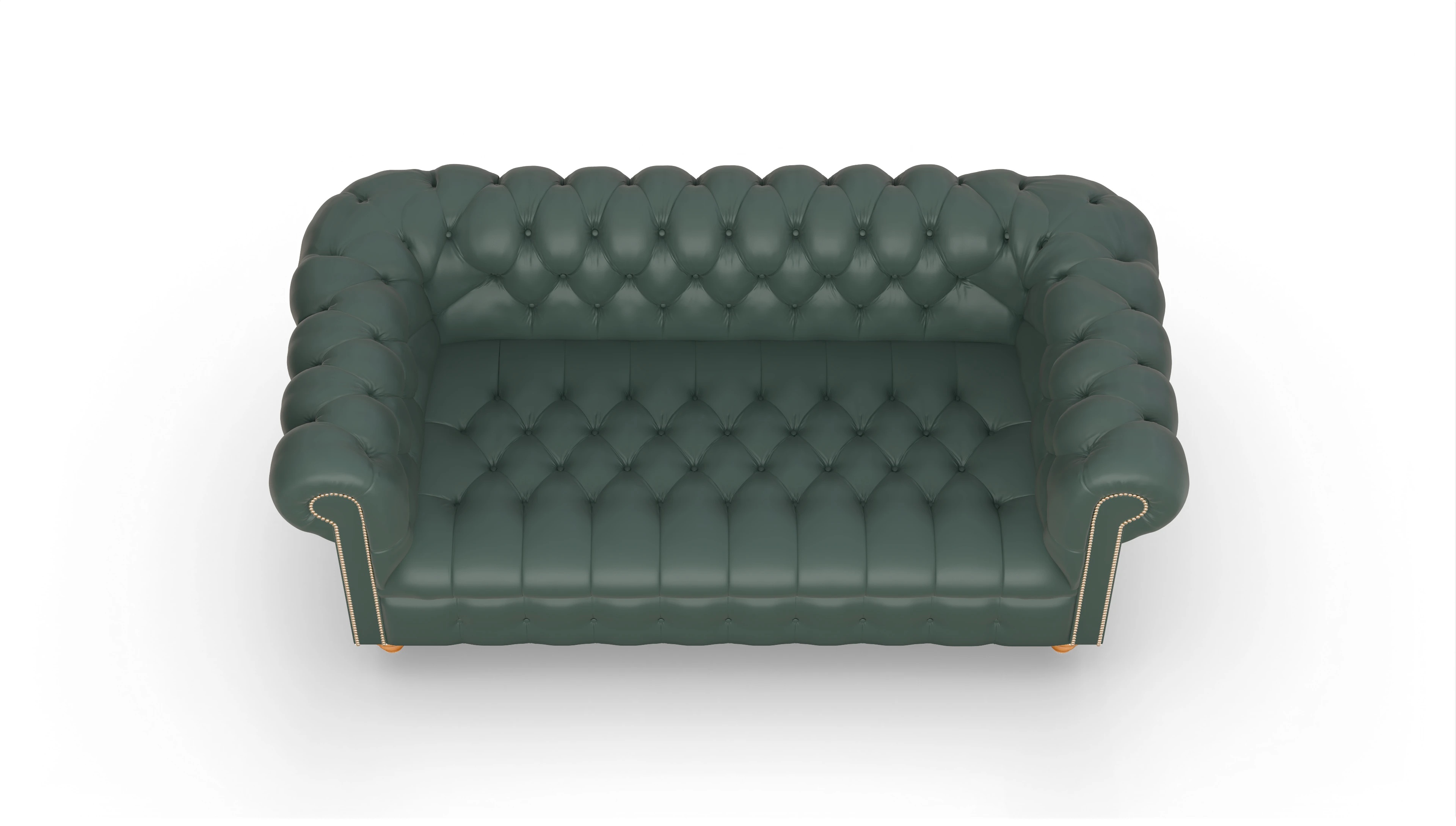 Victorian Chesterfield Sofa Liberty Ansicht des Produktes Liberty 3-Sitzer in Leder grün