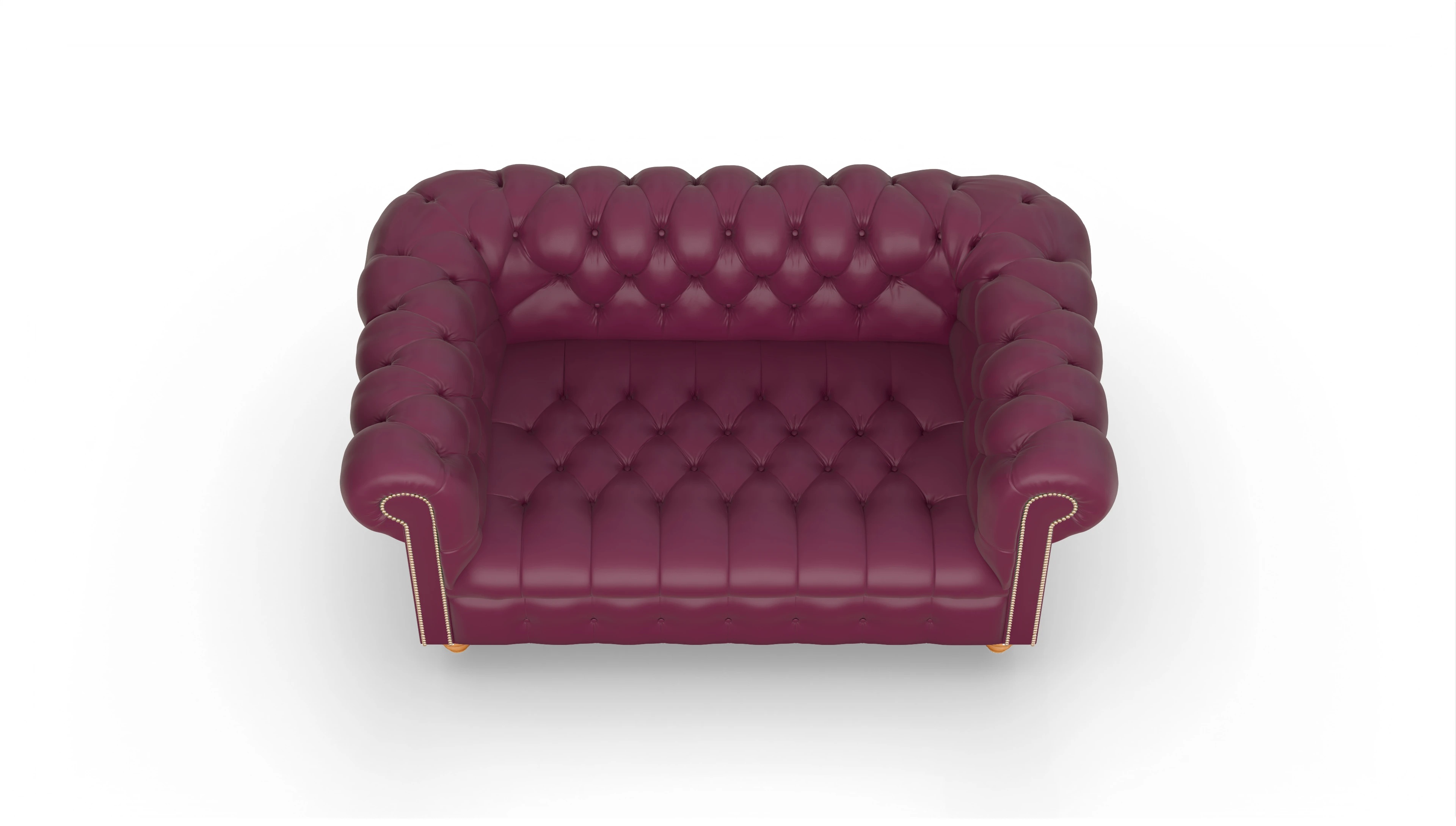 Victorian Chesterfield Sofa Liberty Ansicht des Produktes Liberty 2-Sitzer in Leder rot