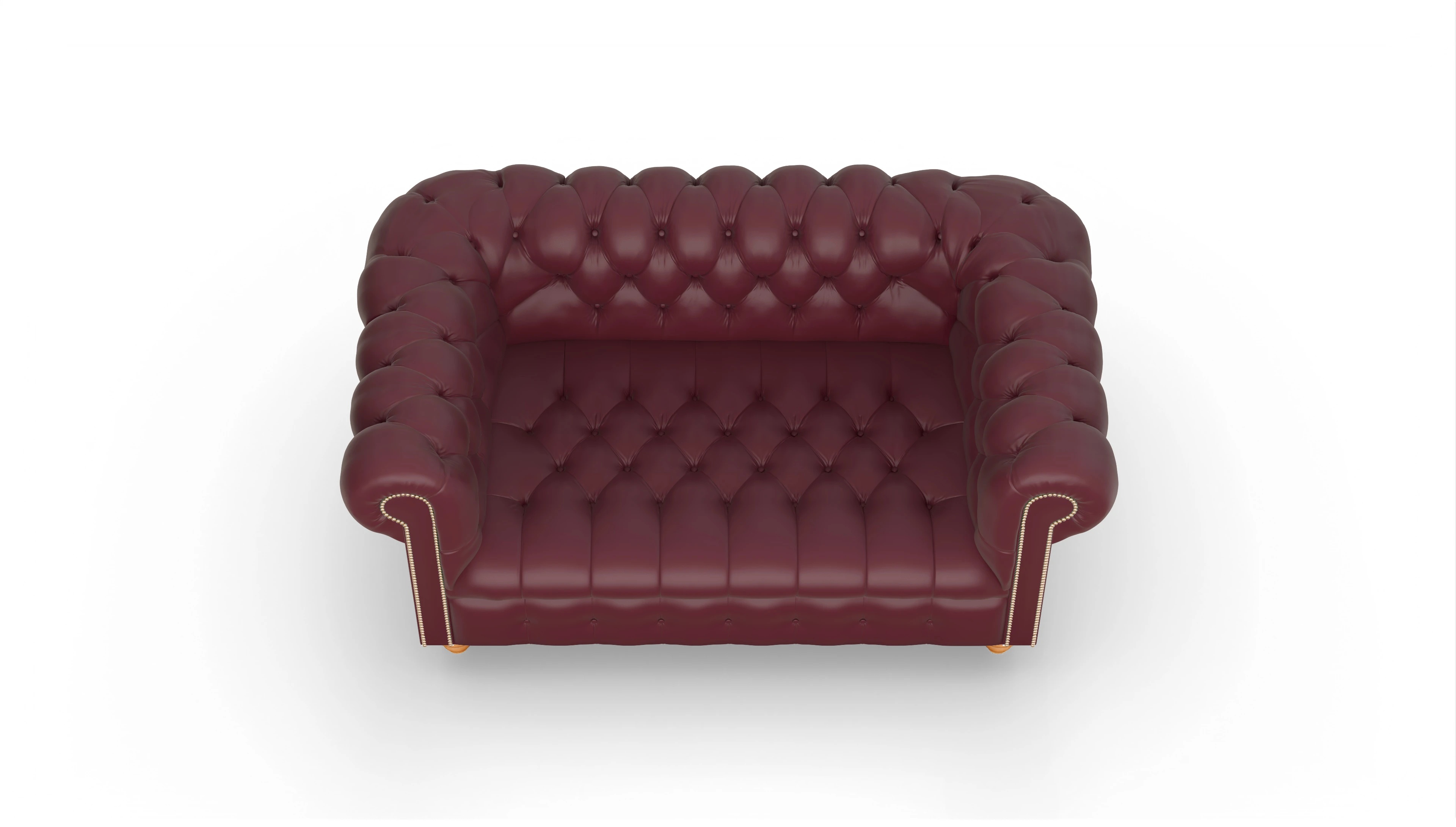 Victorian Chesterfield Sofa Liberty Ansicht des Produktes Liberty 2-Sitzer in Leder rot