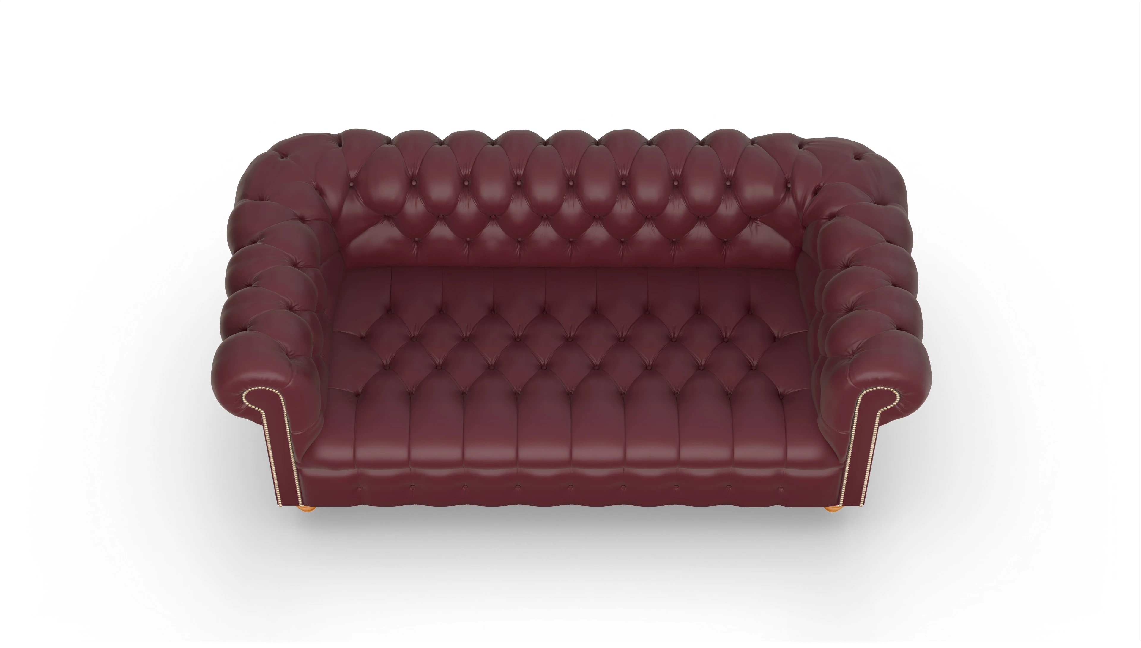 Victorian Chesterfield Sofa Liberty Ansicht des Produktes Liberty 3-Sitzer in Leder rot