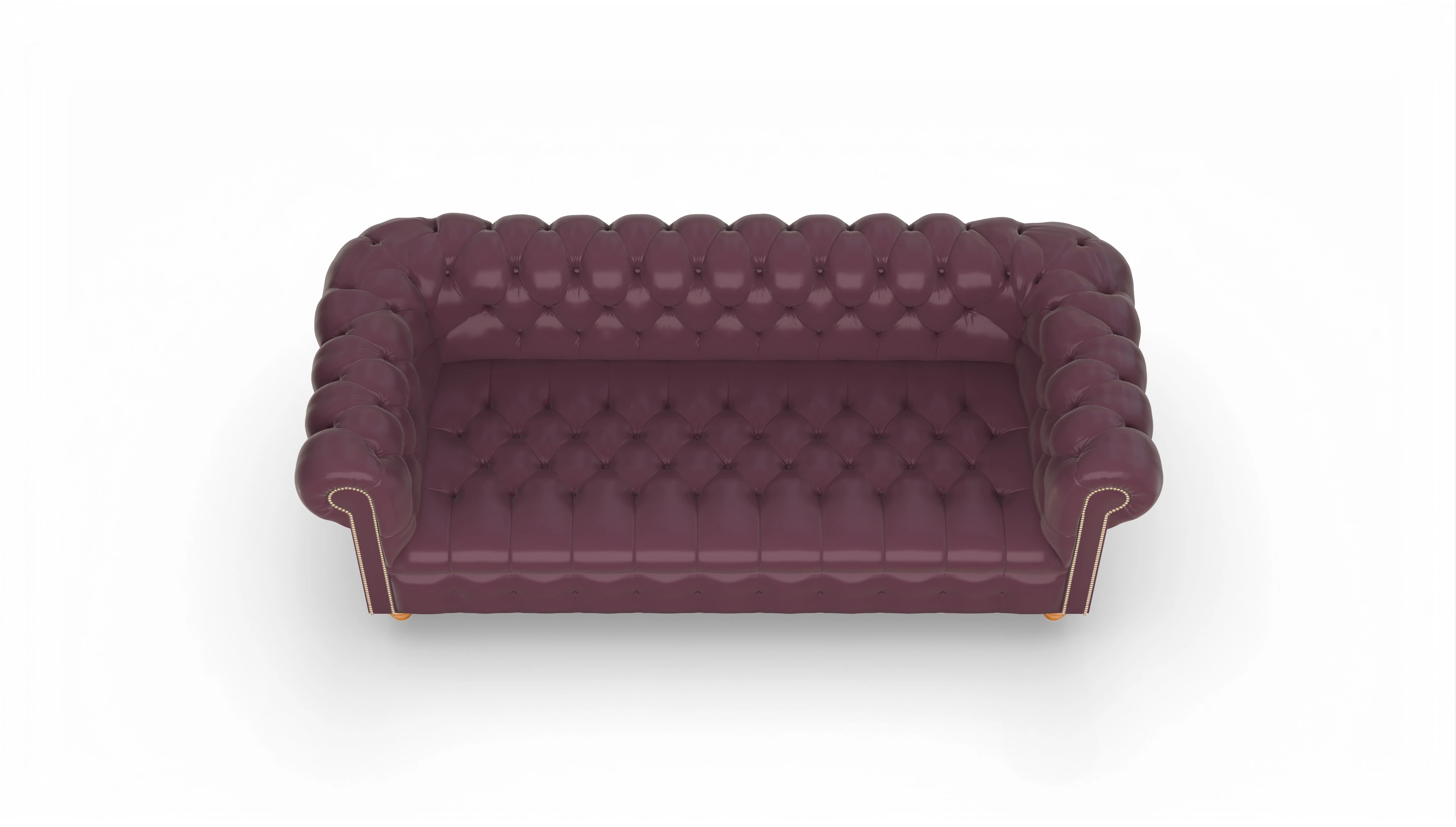 Victorian Chesterfield Sofa Liberty Ansicht des Produktes Liberty 3,5-Sitzer in Leder rot
