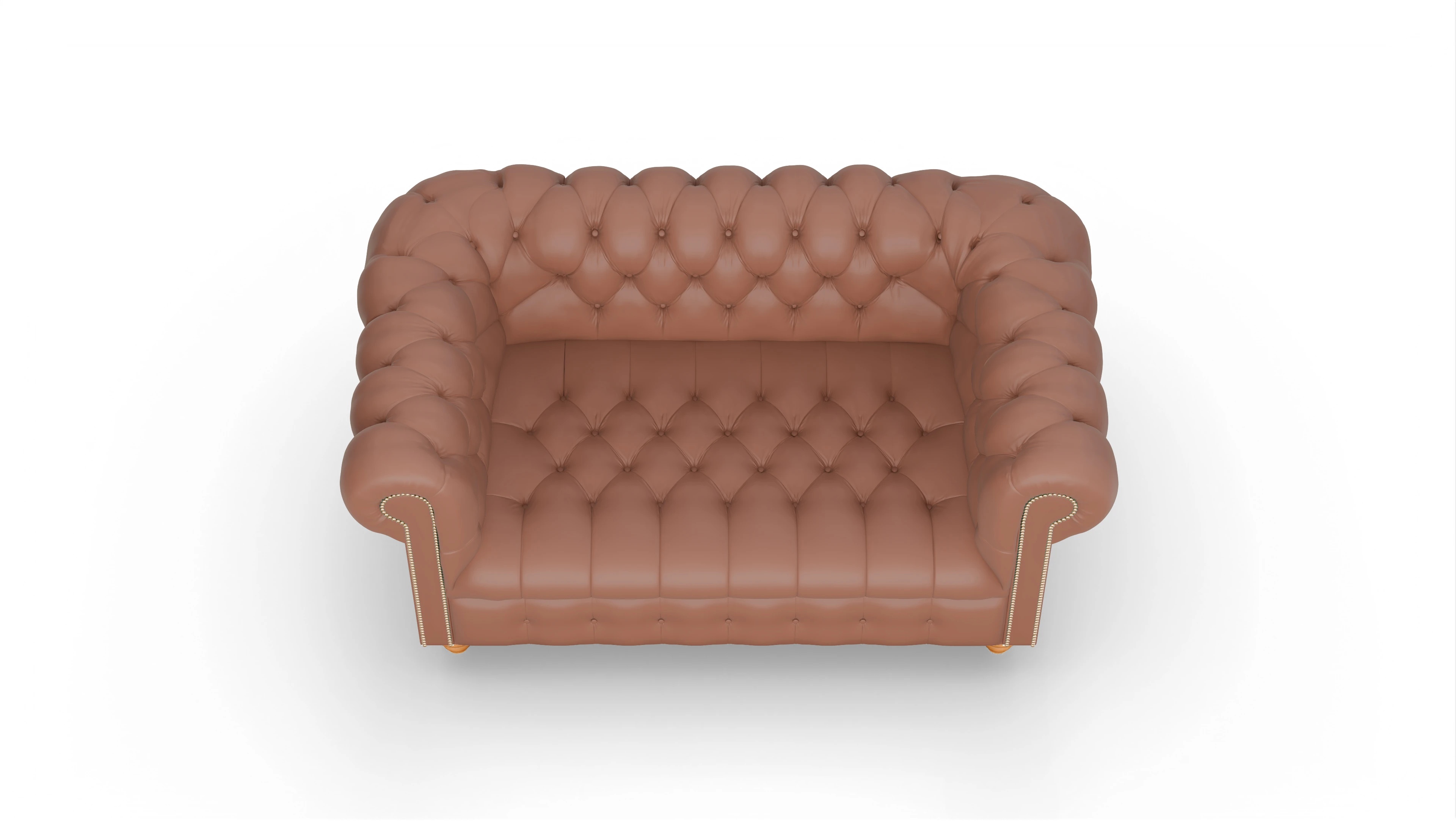 Victorian Chesterfield Sofa Liberty Ansicht des Produktes Liberty 2-Sitzer in Leder braun