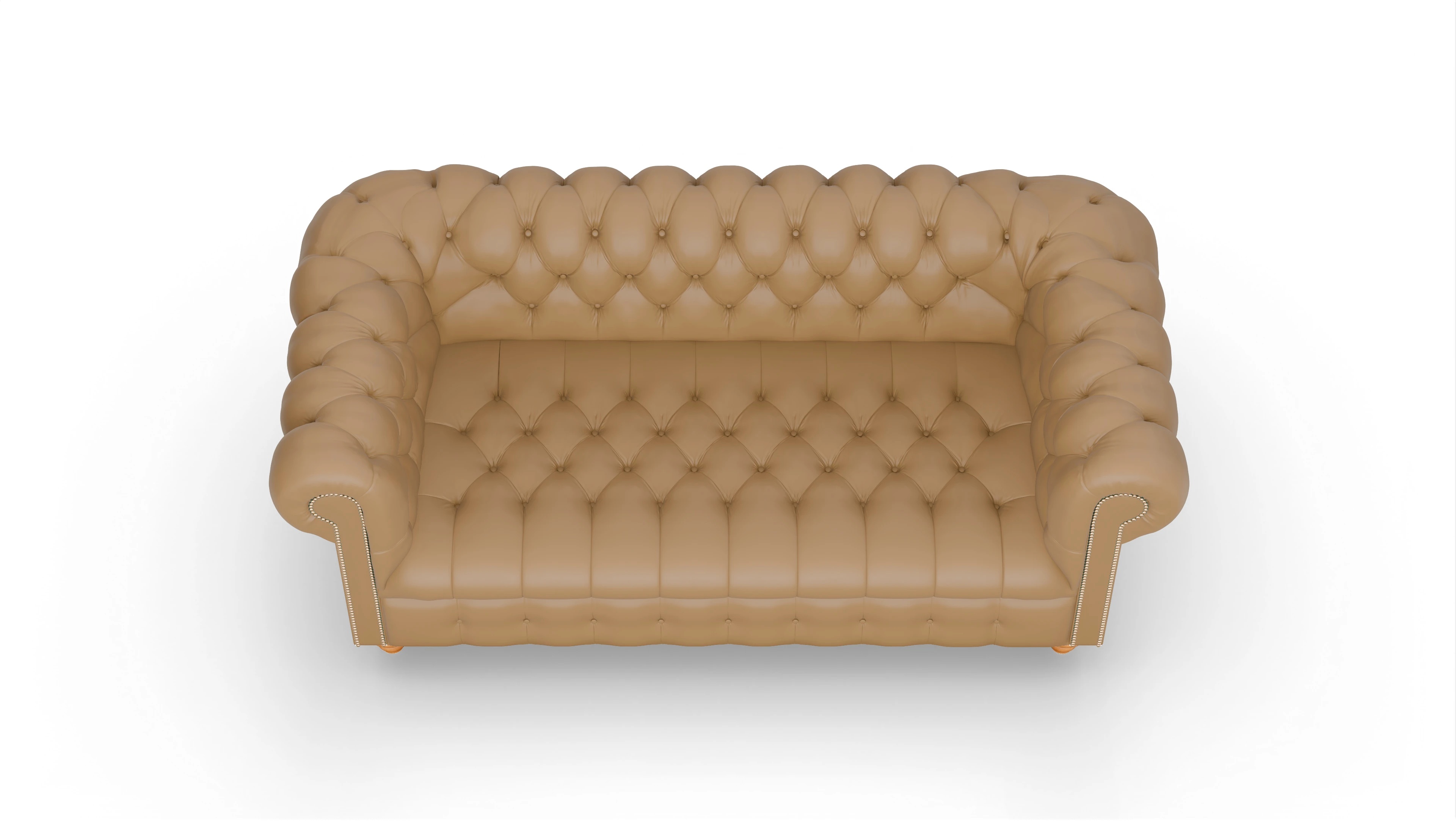 Victorian Chesterfield Sofa Liberty Ansicht des Produktes Liberty 3-Sitzer in Leder gelb