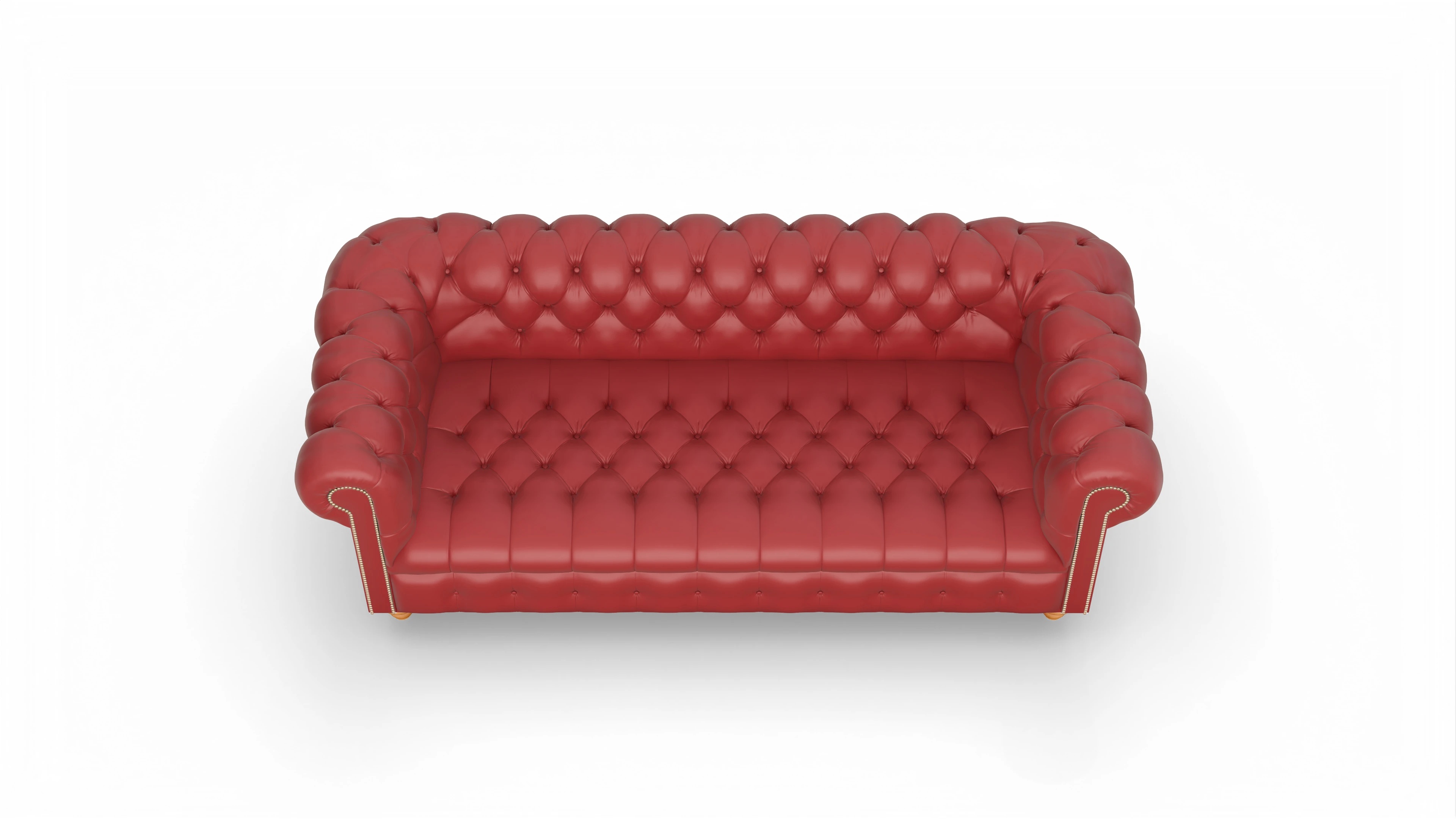 Victorian Chesterfield Sofa Liberty Ansicht des Produktes Liberty 3,5-Sitzer in Leder rot