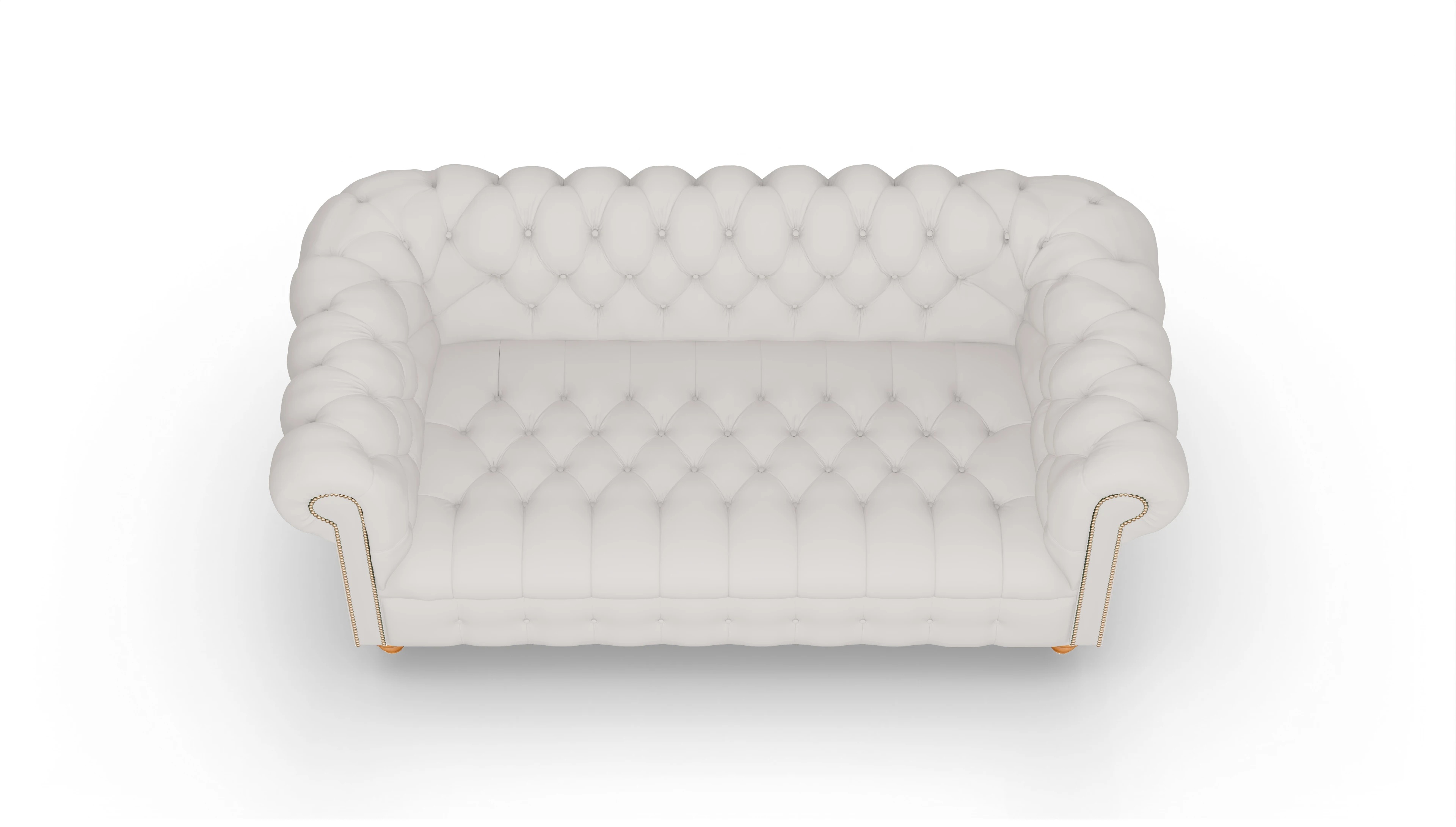 Victorian Chesterfield Sofa Liberty Ansicht des Produktes Liberty 3-Sitzer in Leder weiß