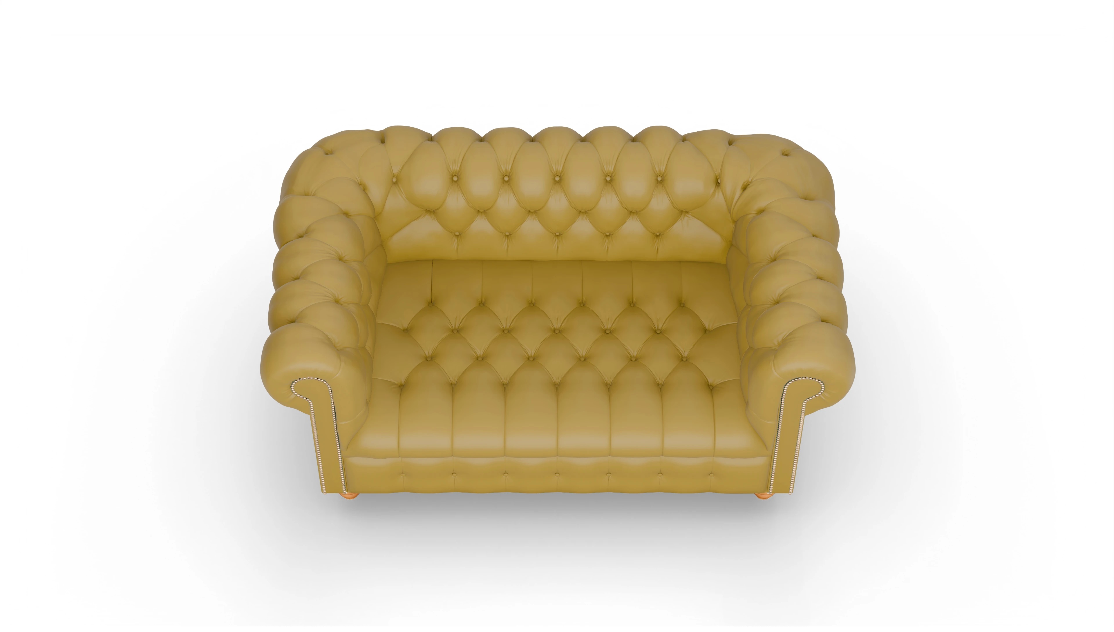 Victorian Chesterfield Sofa Liberty Ansicht des Produktes Liberty 2-Sitzer in Leder gelb