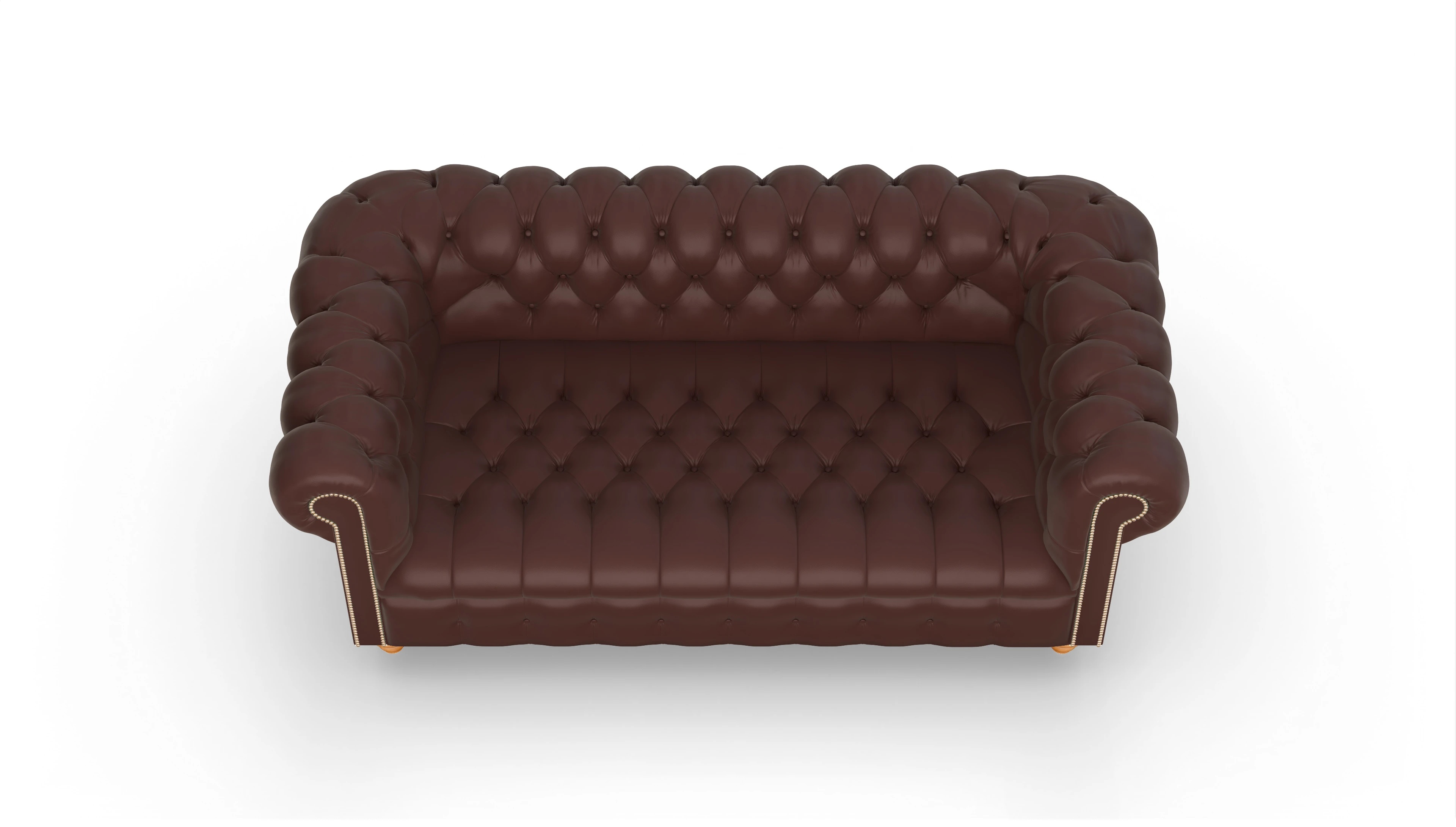 Victorian Chesterfield Sofa Liberty Ansicht des Produktes Liberty 3-Sitzer in Leder braun