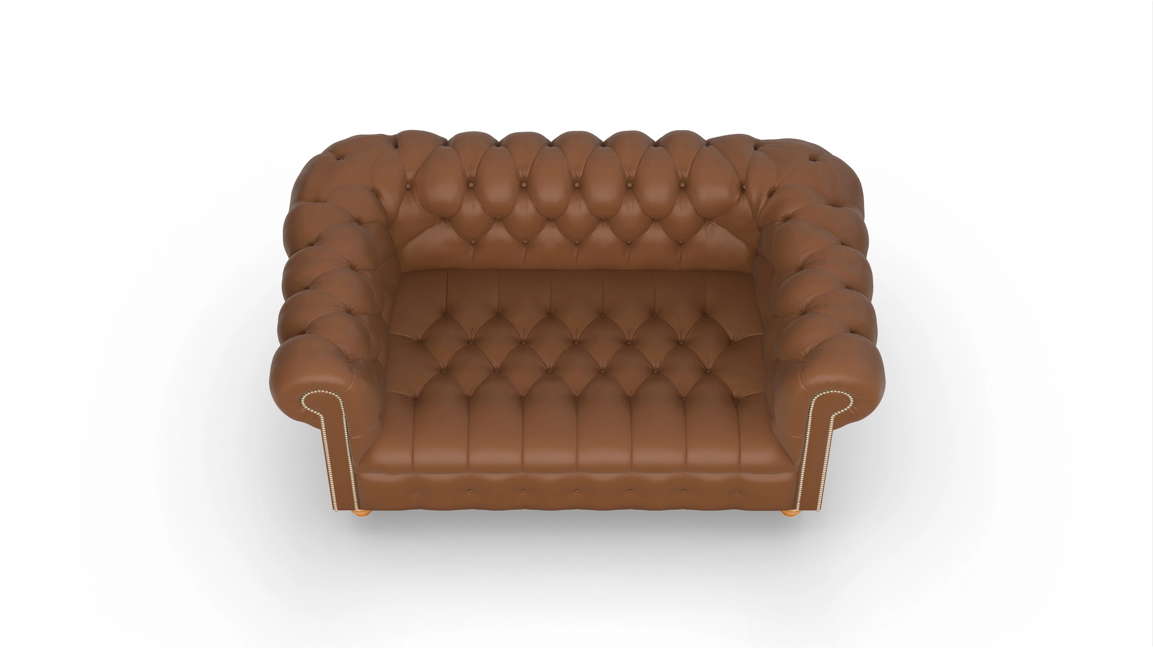 Victorian Chesterfield Sofa Liberty Ansicht des Produktes Liberty 2-Sitzer in Leder braun