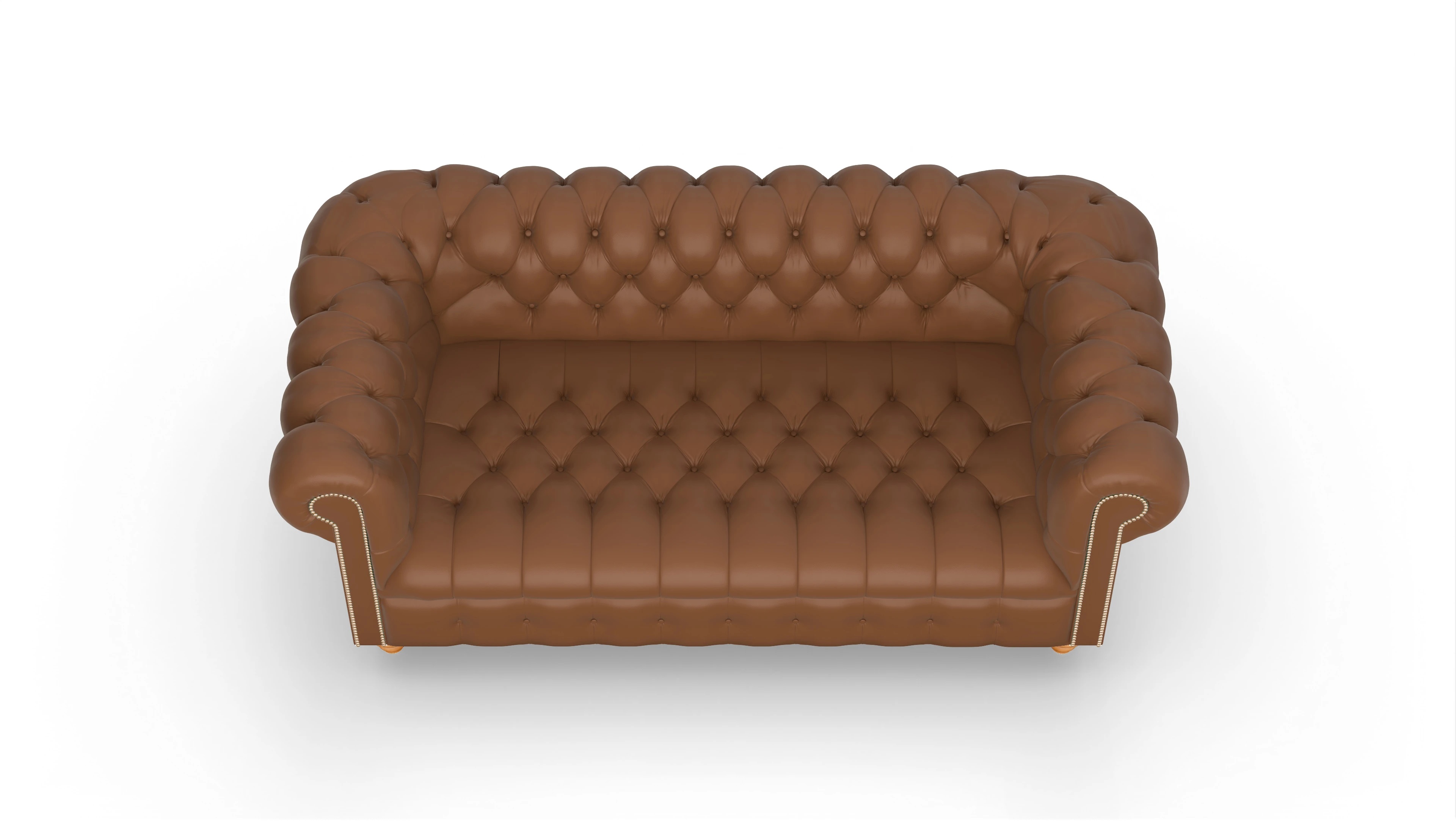 Victorian Chesterfield Sofa Liberty Ansicht des Produktes Liberty 3-Sitzer in Leder braun