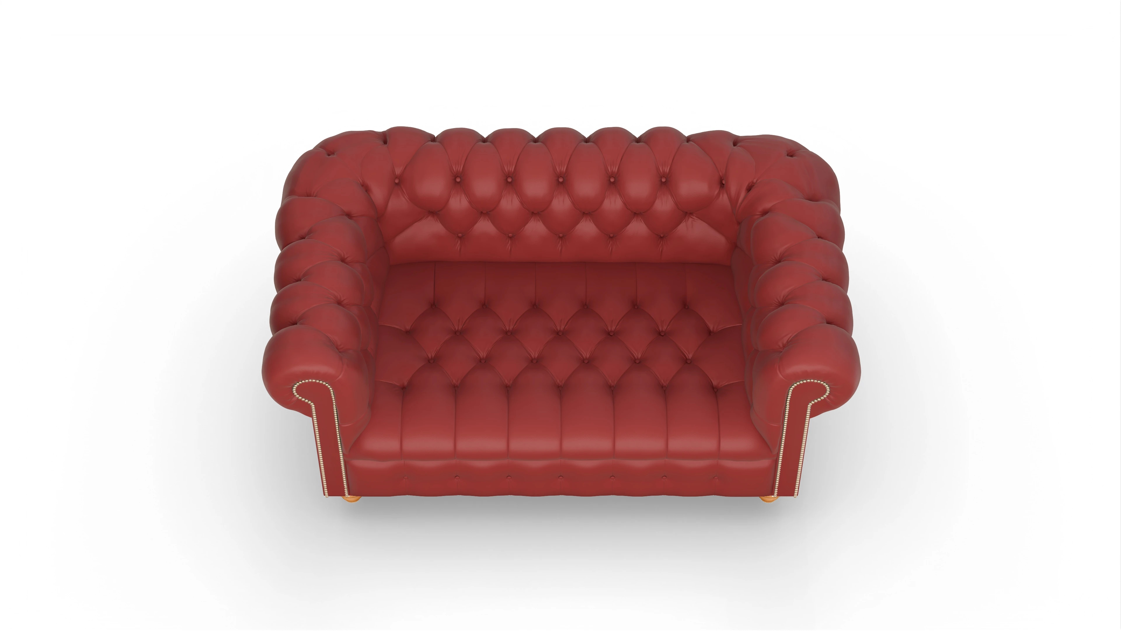Victorian Chesterfield Sofa Liberty Ansicht des Produktes Liberty 2-Sitzer in Leder rot