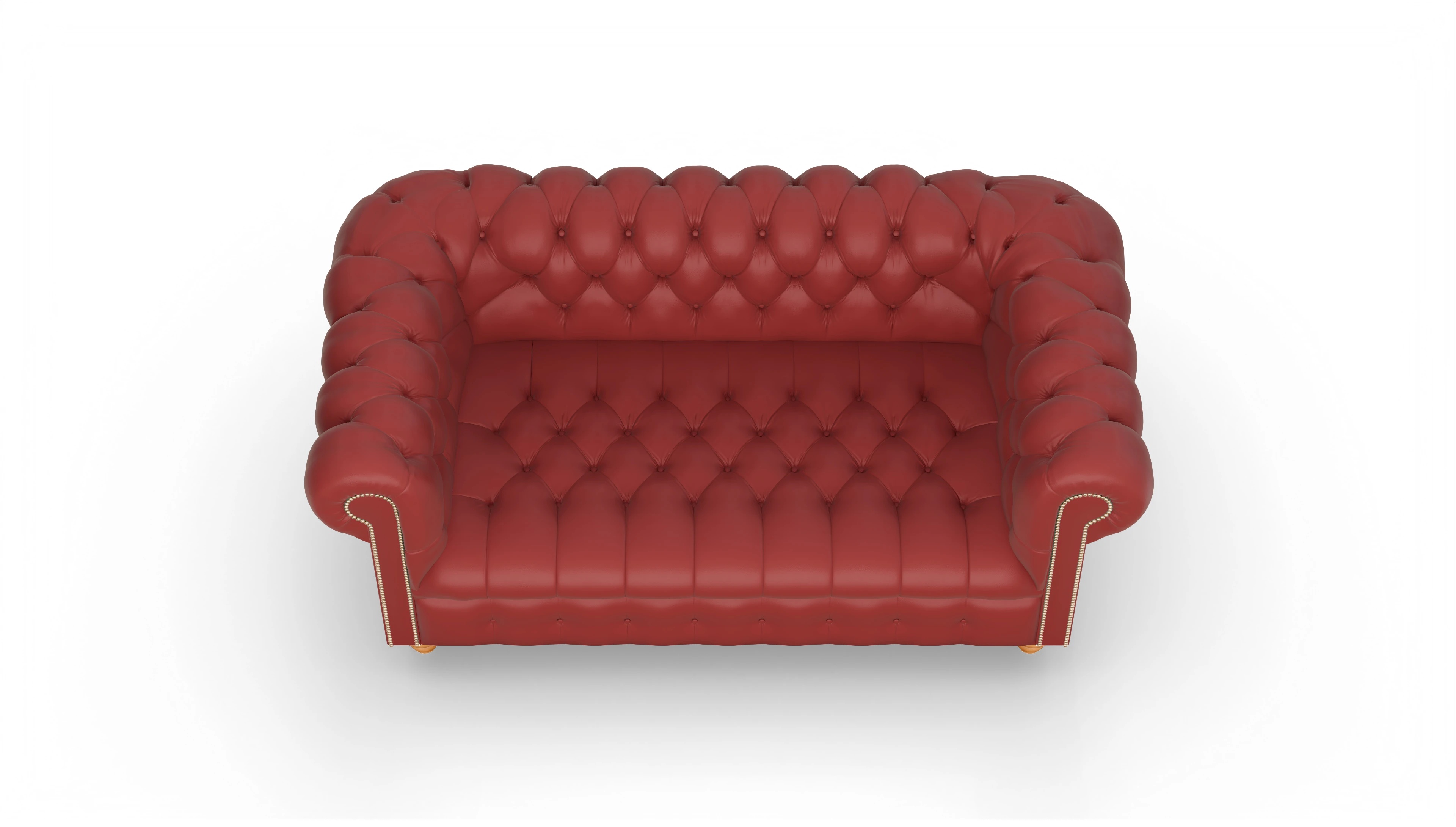 Victorian Chesterfield Sofa Liberty Ansicht des Produktes Liberty 2,5-Sitzer in Leder rot