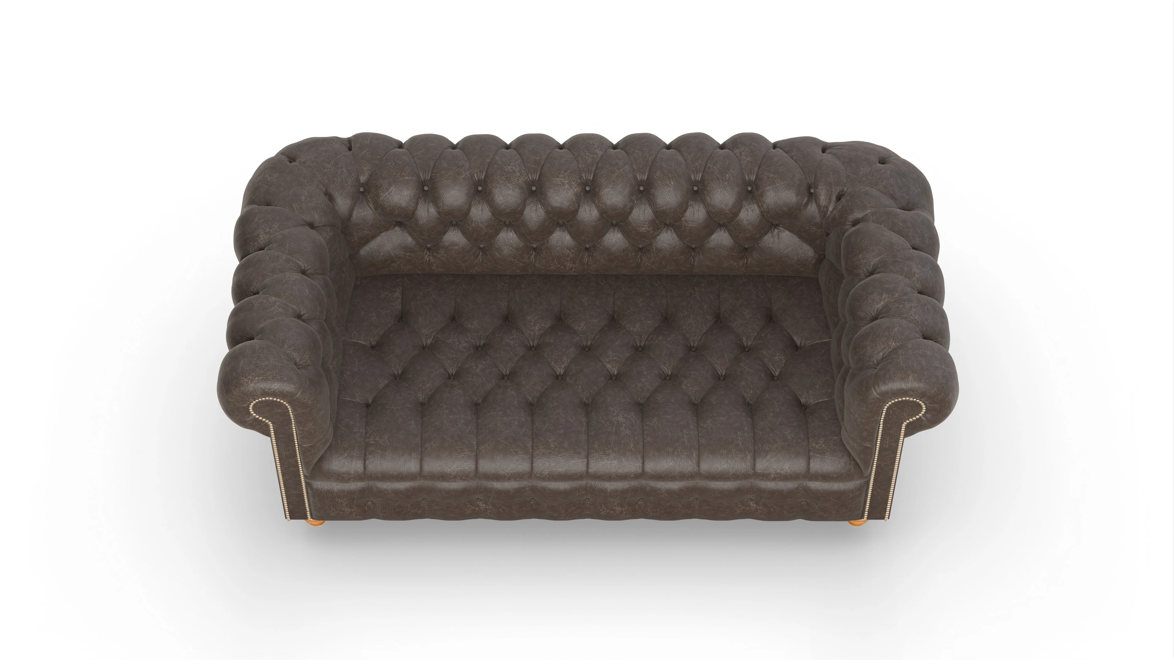 Victorian Chesterfield Sofa Liberty Ansicht des Produktes Liberty 3-Sitzer in Leder braun