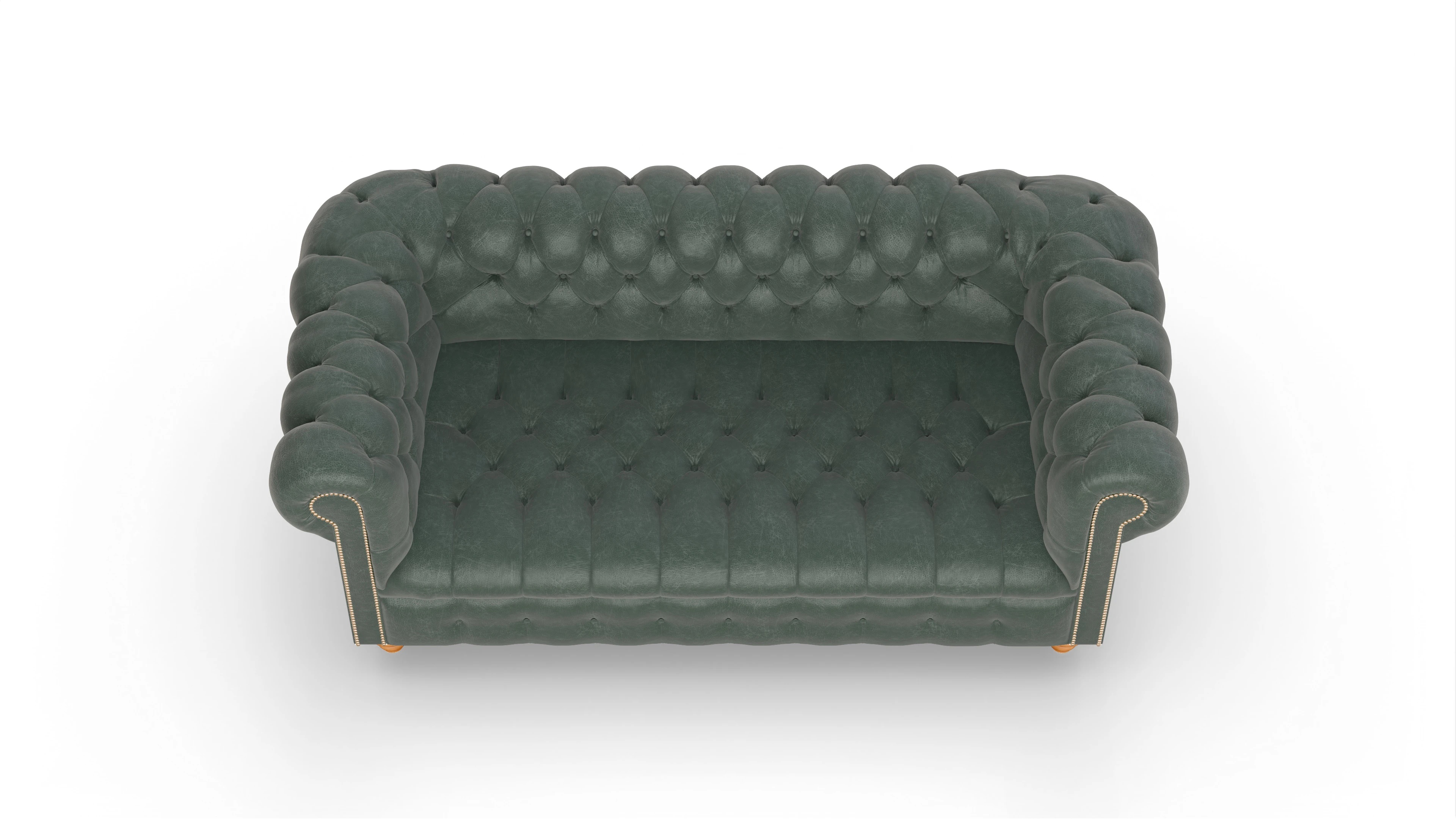 Victorian Chesterfield Sofa Liberty Ansicht des Produktes Liberty 3-Sitzer in Leder grün