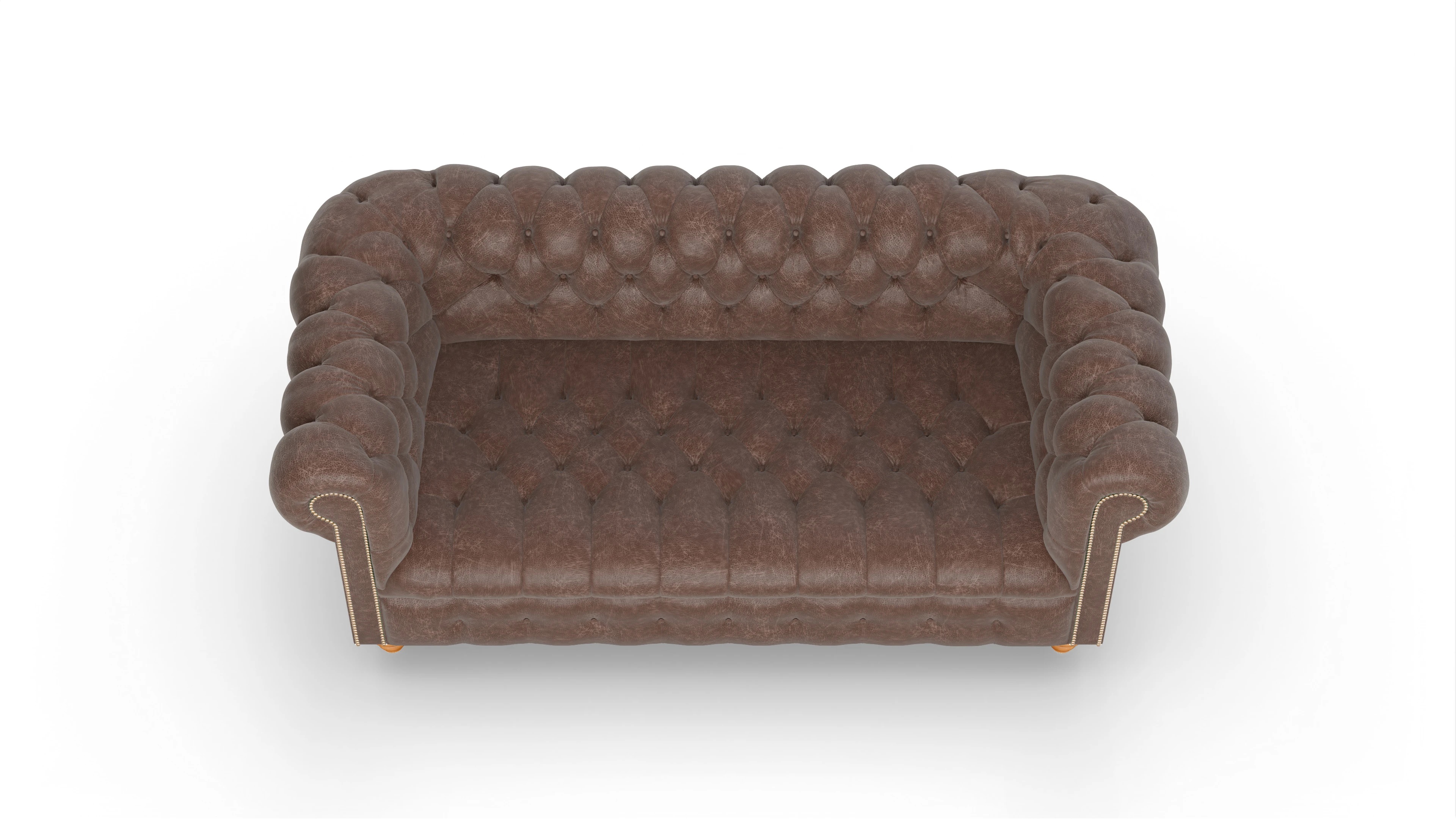Victorian Chesterfield Sofa Liberty Ansicht des Produktes Liberty 3-Sitzer in Leder braun