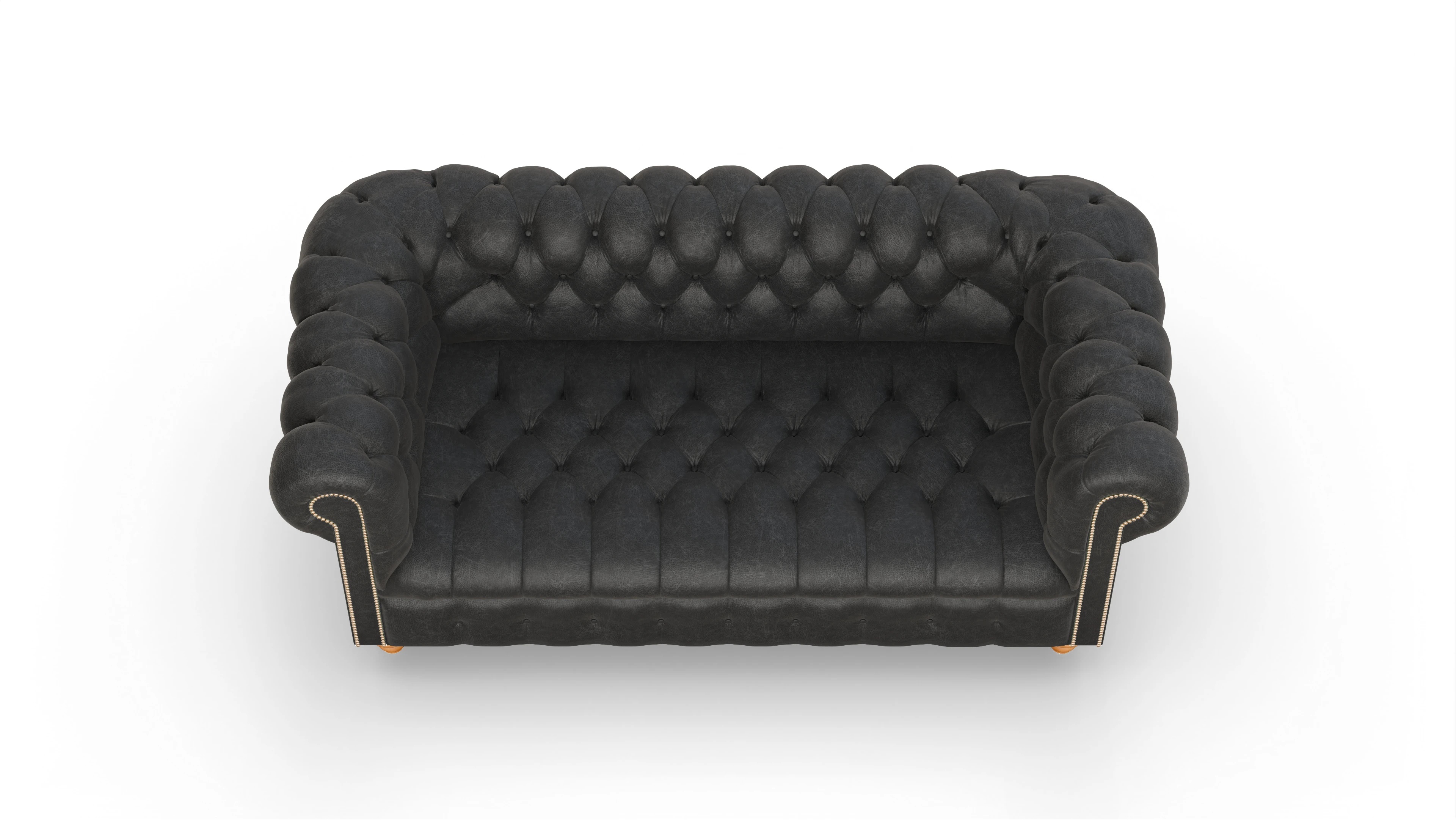 Victorian Chesterfield Sofa Liberty Ansicht des Produktes Liberty 3-Sitzer in Leder schwarz