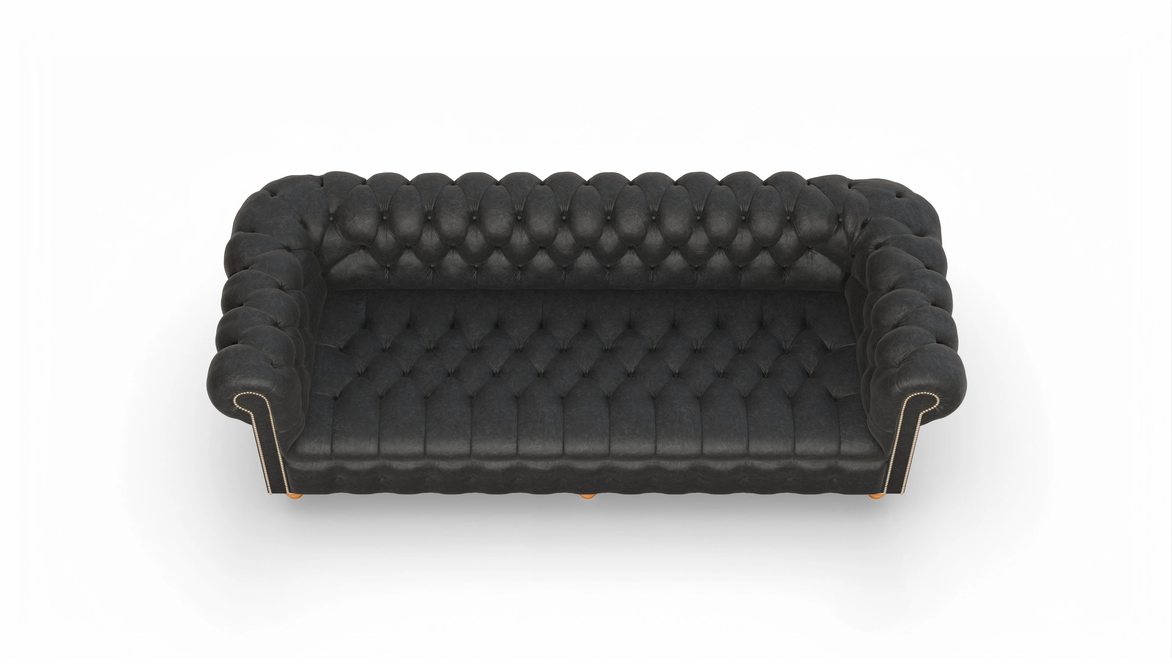 Victorian Chesterfield Sofa Liberty Ansicht des Produktes Liberty 4-Sitzer in Leder schwarz