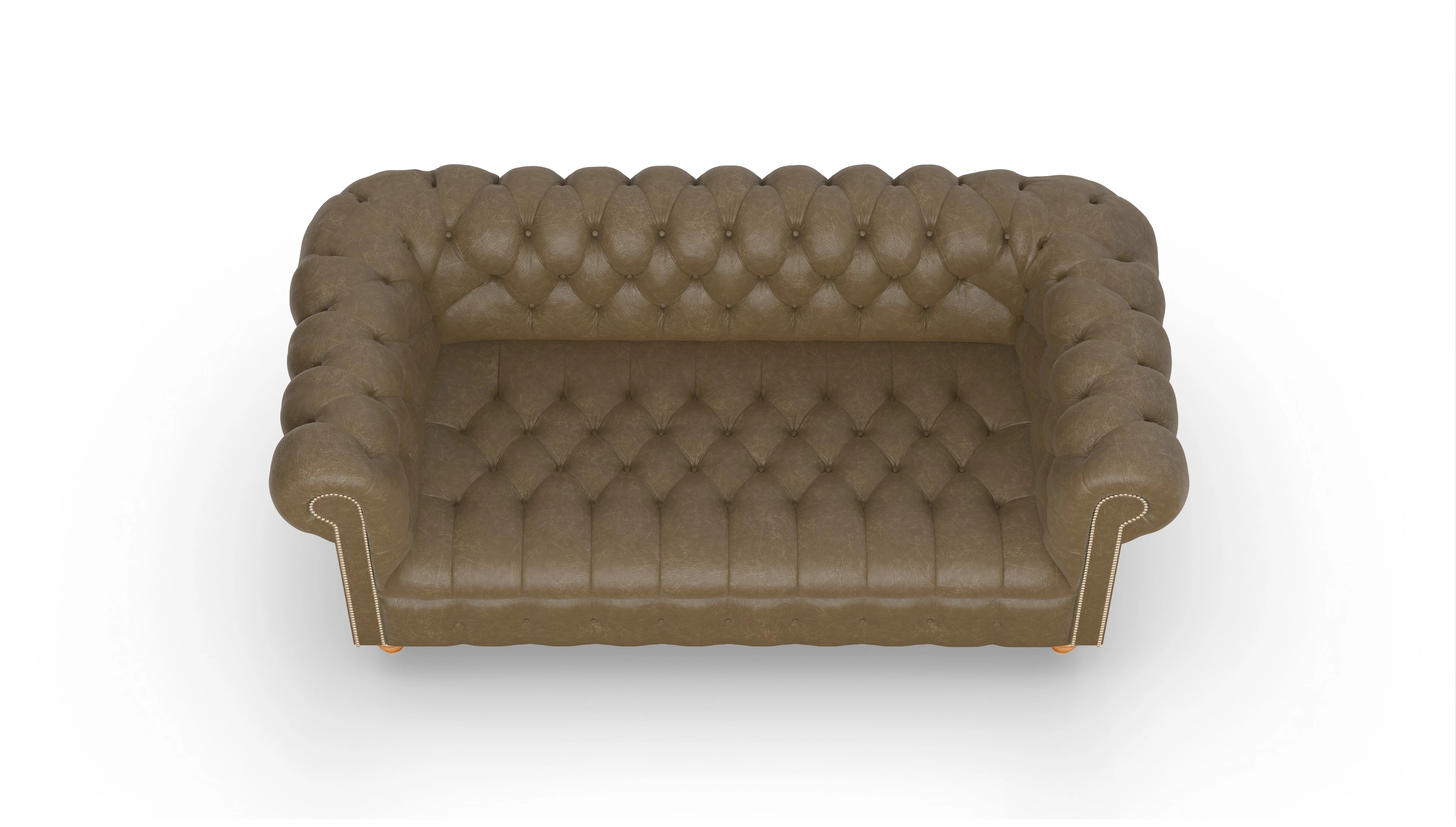 Victorian Chesterfield Sofa Liberty Ansicht des Produktes Liberty 3-Sitzer in Leder grün