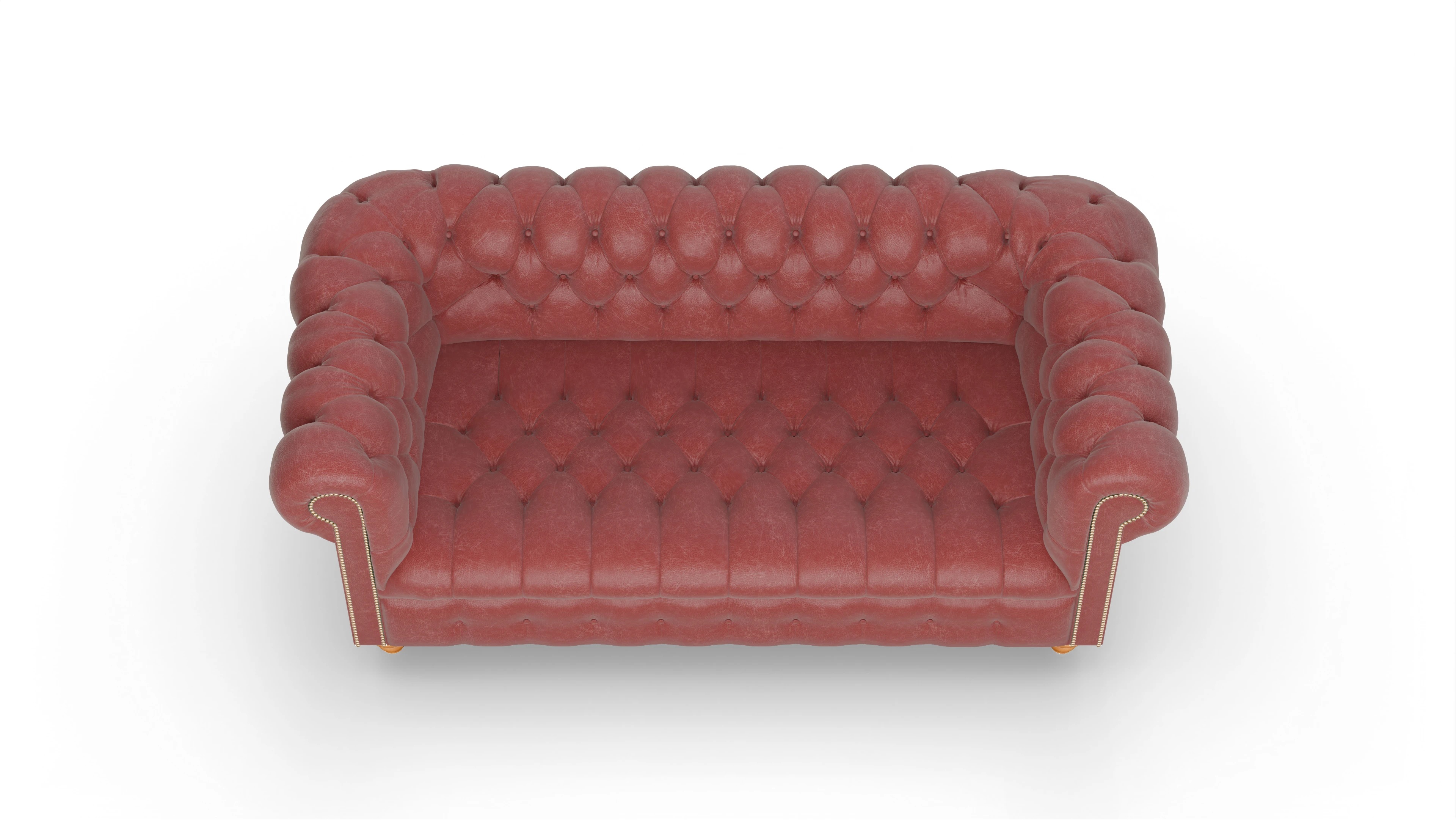 Victorian Chesterfield Sofa Liberty Ansicht des Produktes Liberty 3-Sitzer in Leder rot