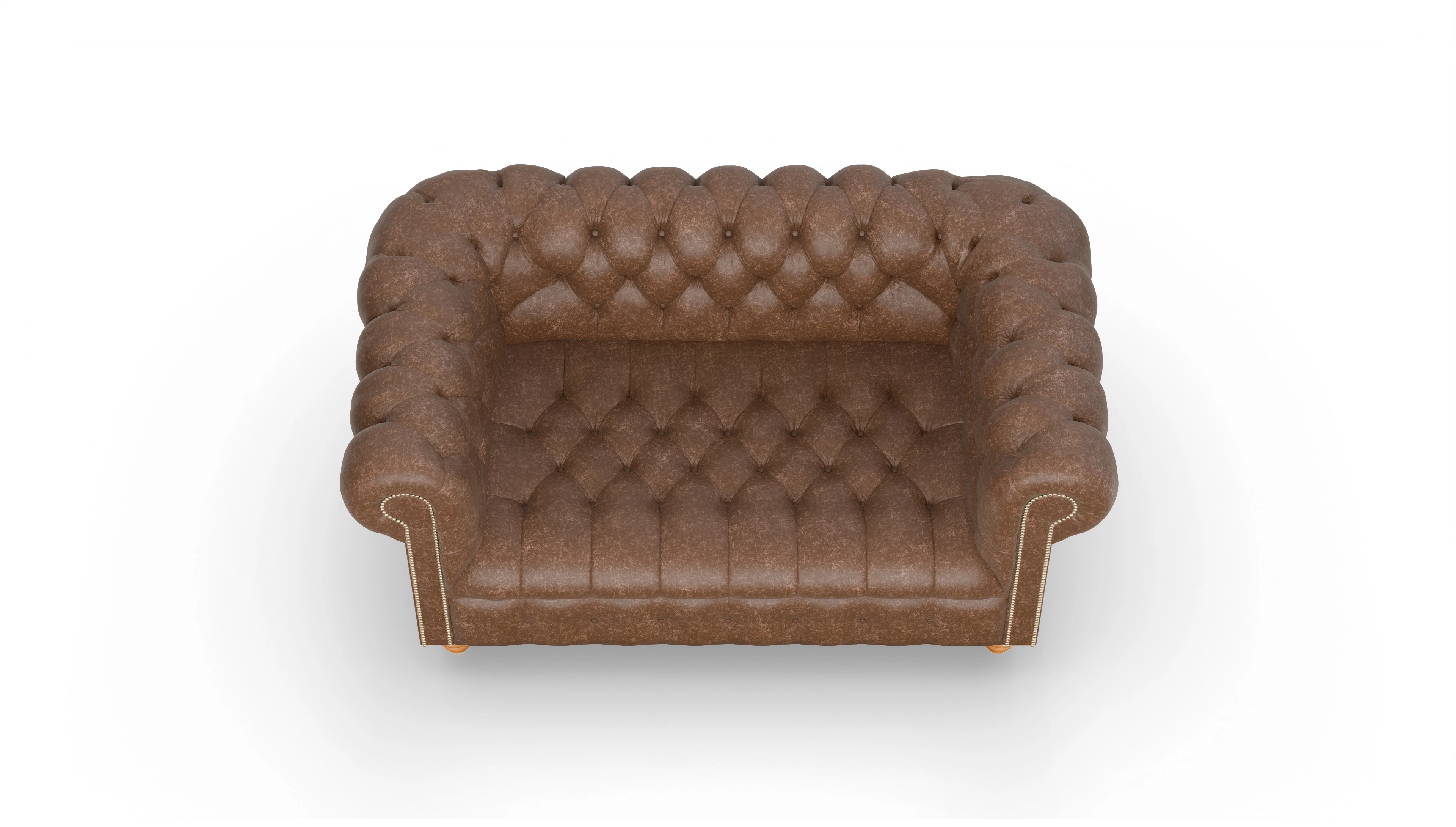 Victorian Chesterfield Sofa Liberty Ansicht des Produktes Liberty 2-Sitzer in Leder braun
