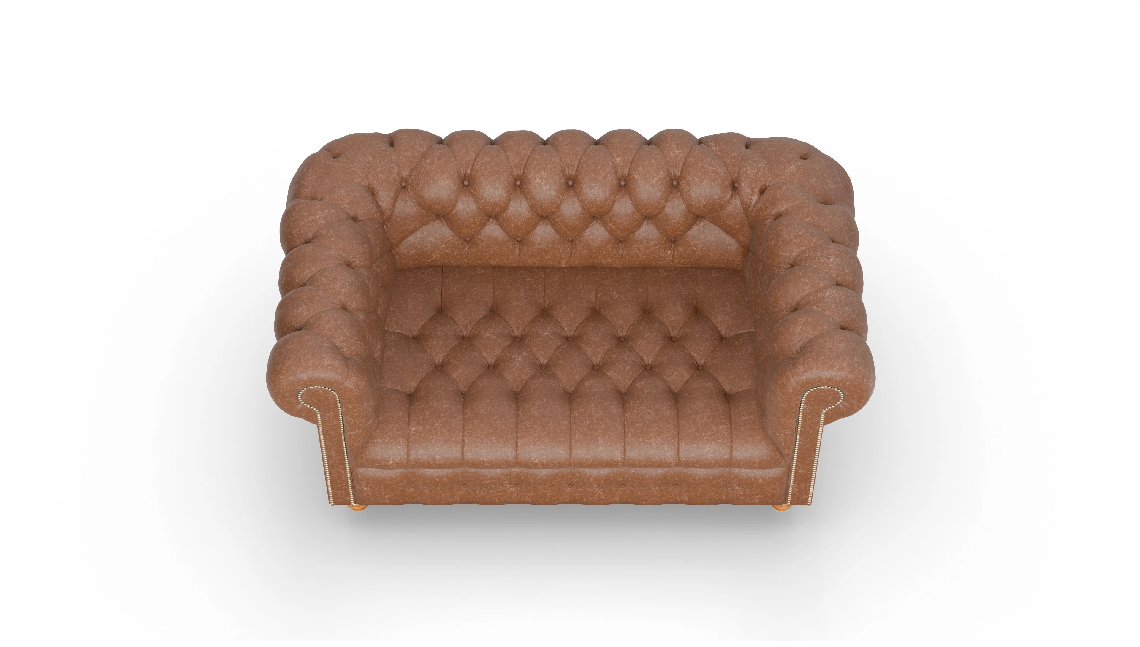 Victorian Chesterfield Sofa Liberty Ansicht des Produktes Liberty 2-Sitzer in Leder braun