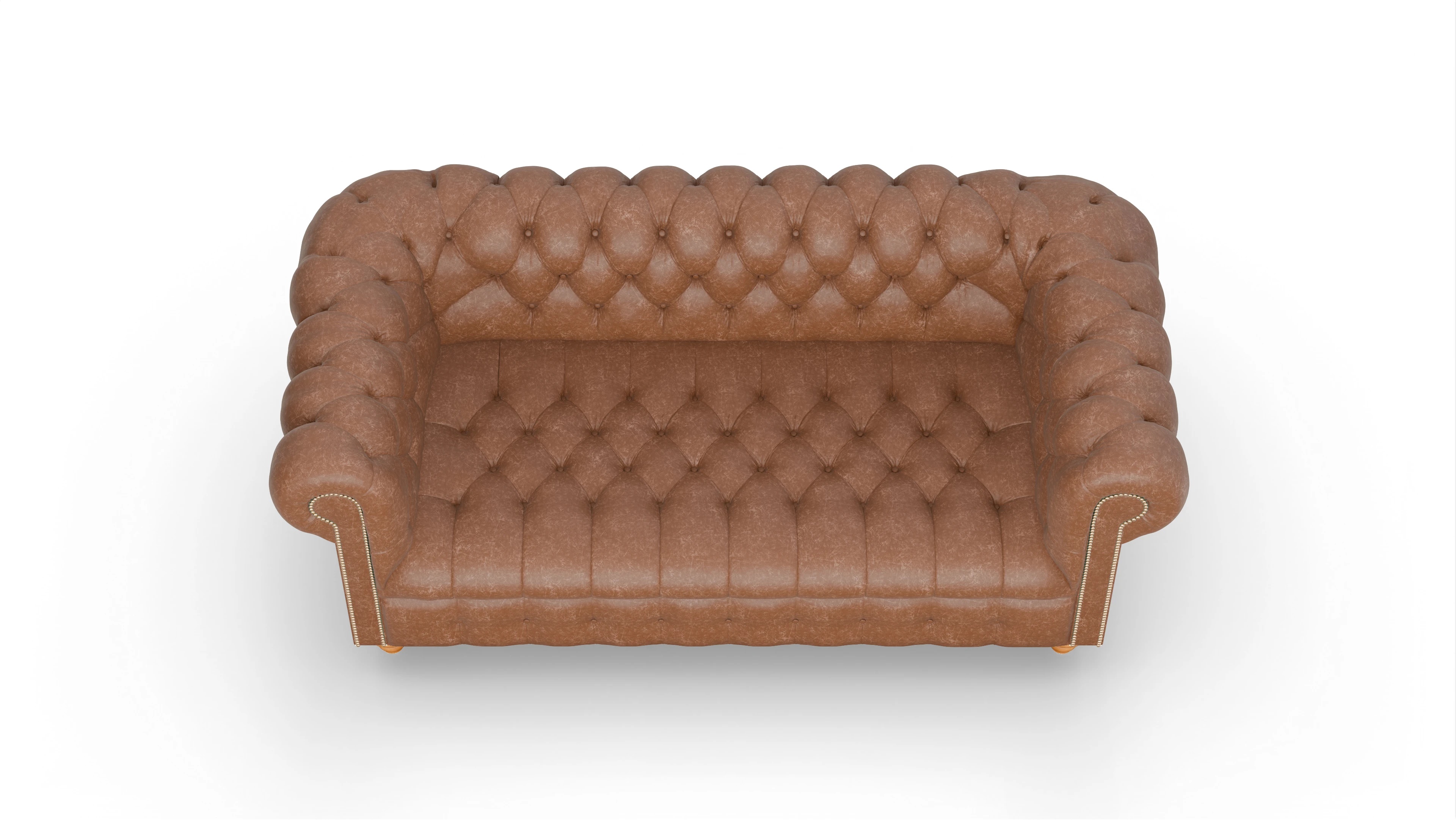 Victorian Chesterfield Sofa Liberty Ansicht des Produktes Liberty 3-Sitzer in Leder braun