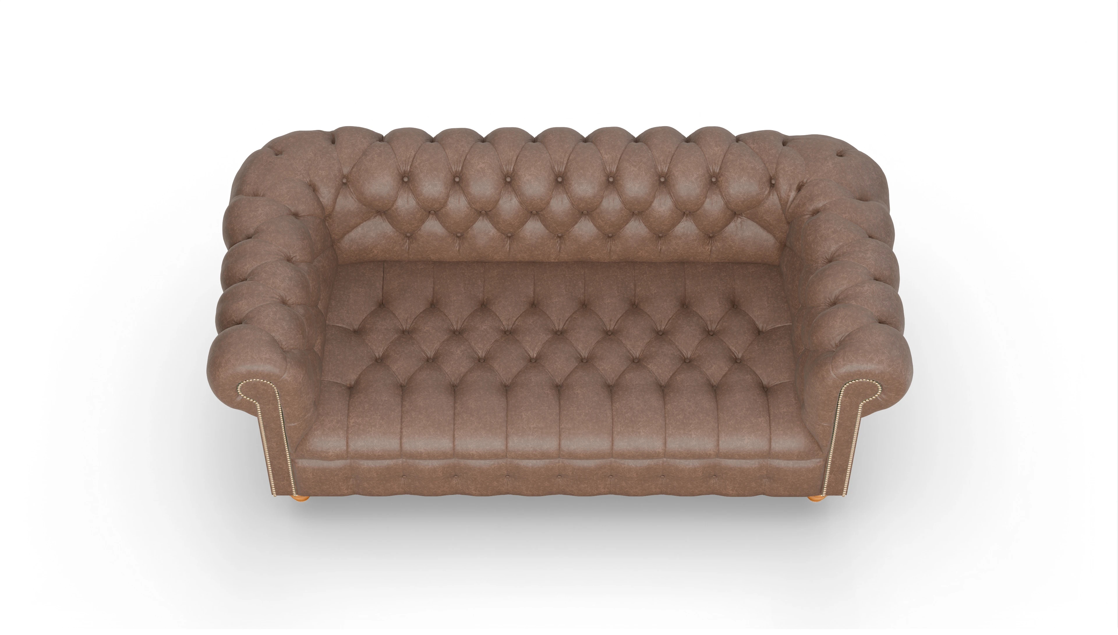 Victorian Chesterfield Sofa Liberty Ansicht des Produktes Liberty 3-Sitzer in Leder braun