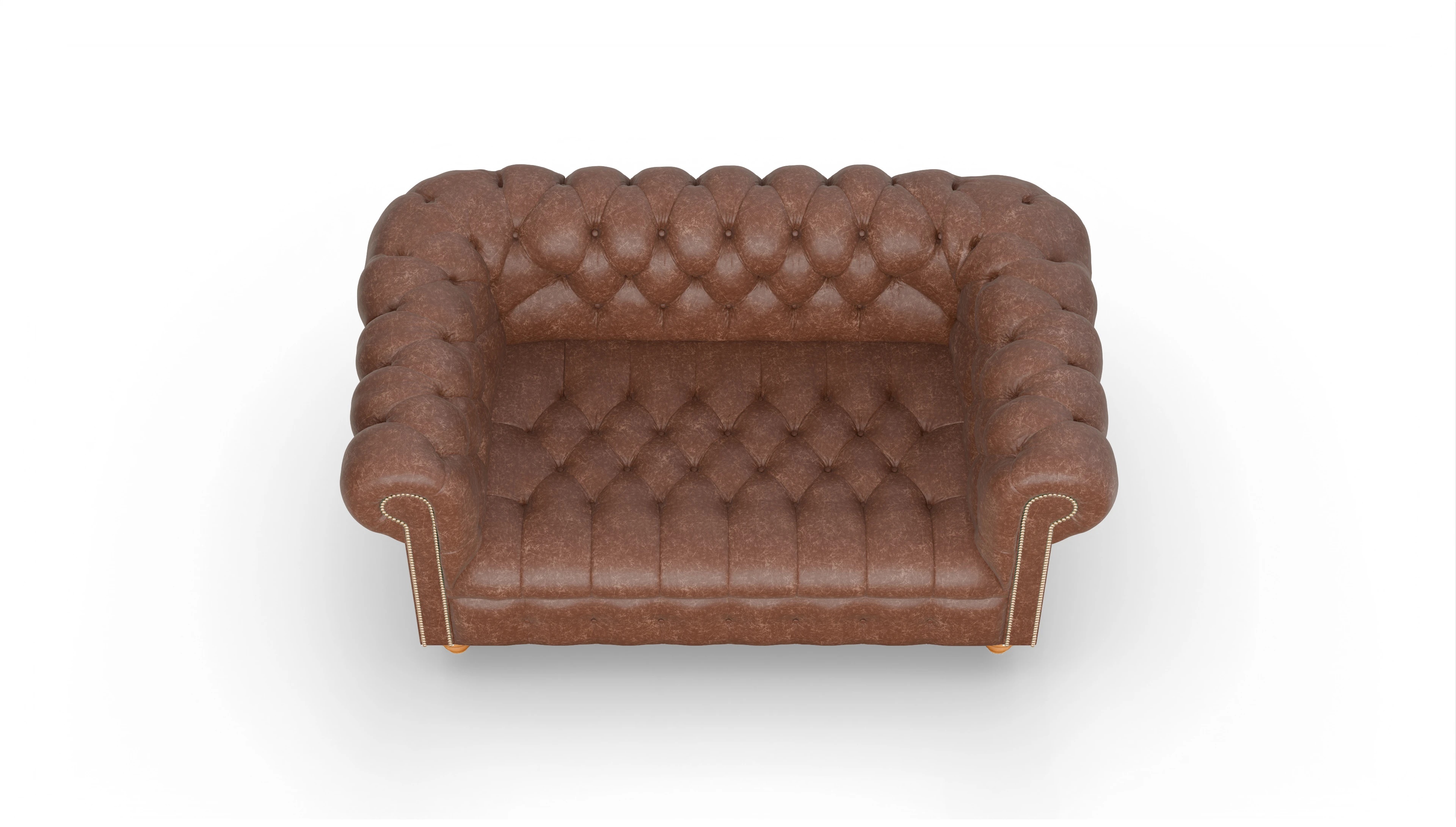 Victorian Chesterfield Sofa Liberty Ansicht des Produktes Liberty 2-Sitzer in Leder braun