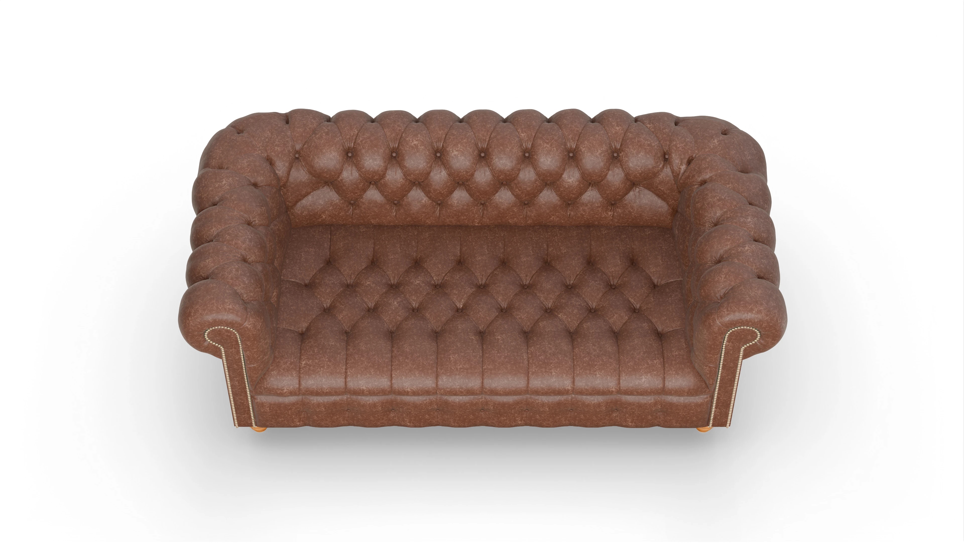 Victorian Chesterfield Sofa Liberty Ansicht des Produktes Liberty 3-Sitzer in Leder braun