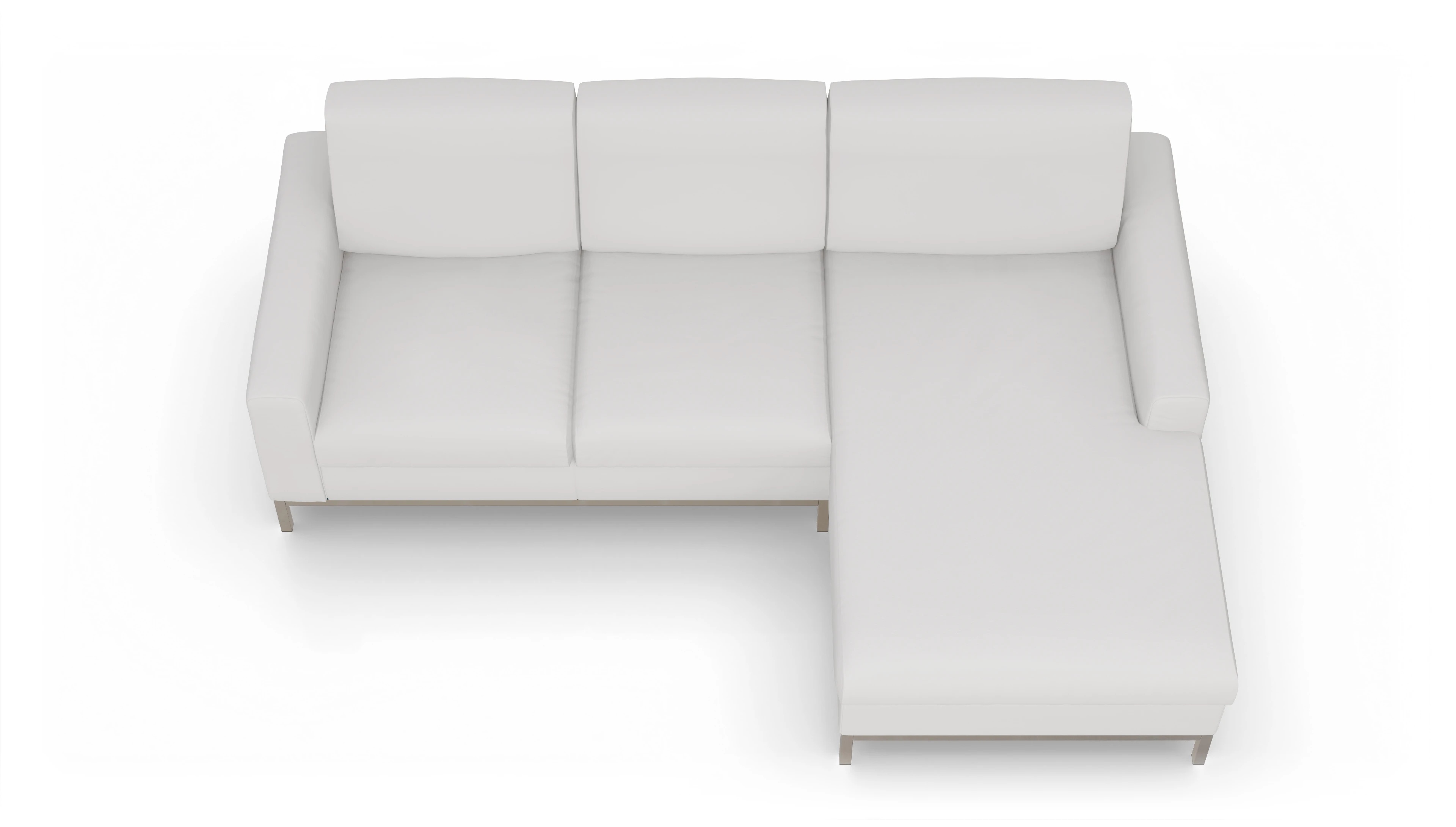 Ansicht des Produktes Paglia Sofa mit Rec rechts in Leder weiß