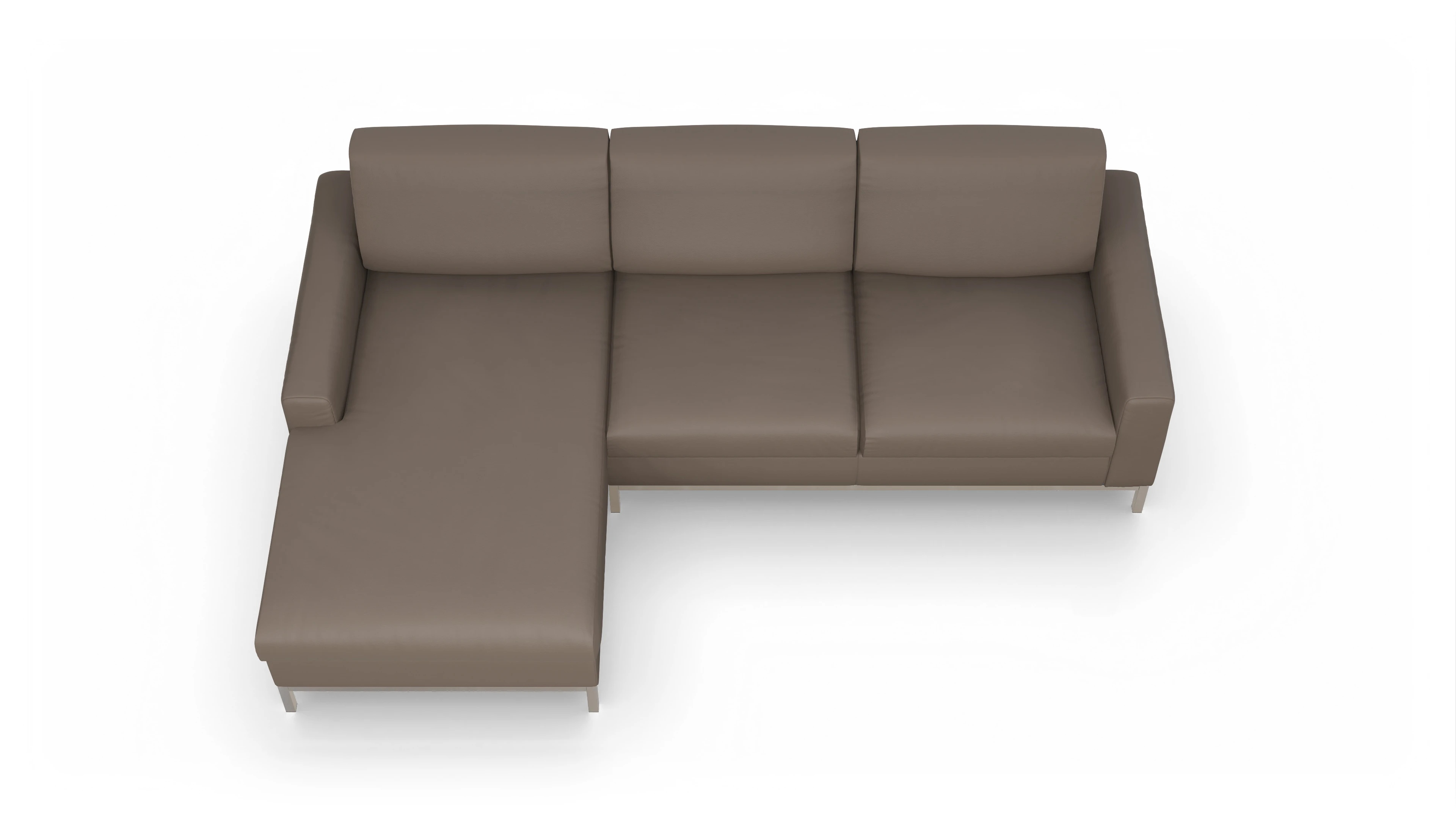 Ansicht des Produktes Paglia Sofa mit Rec links in Leder beige
