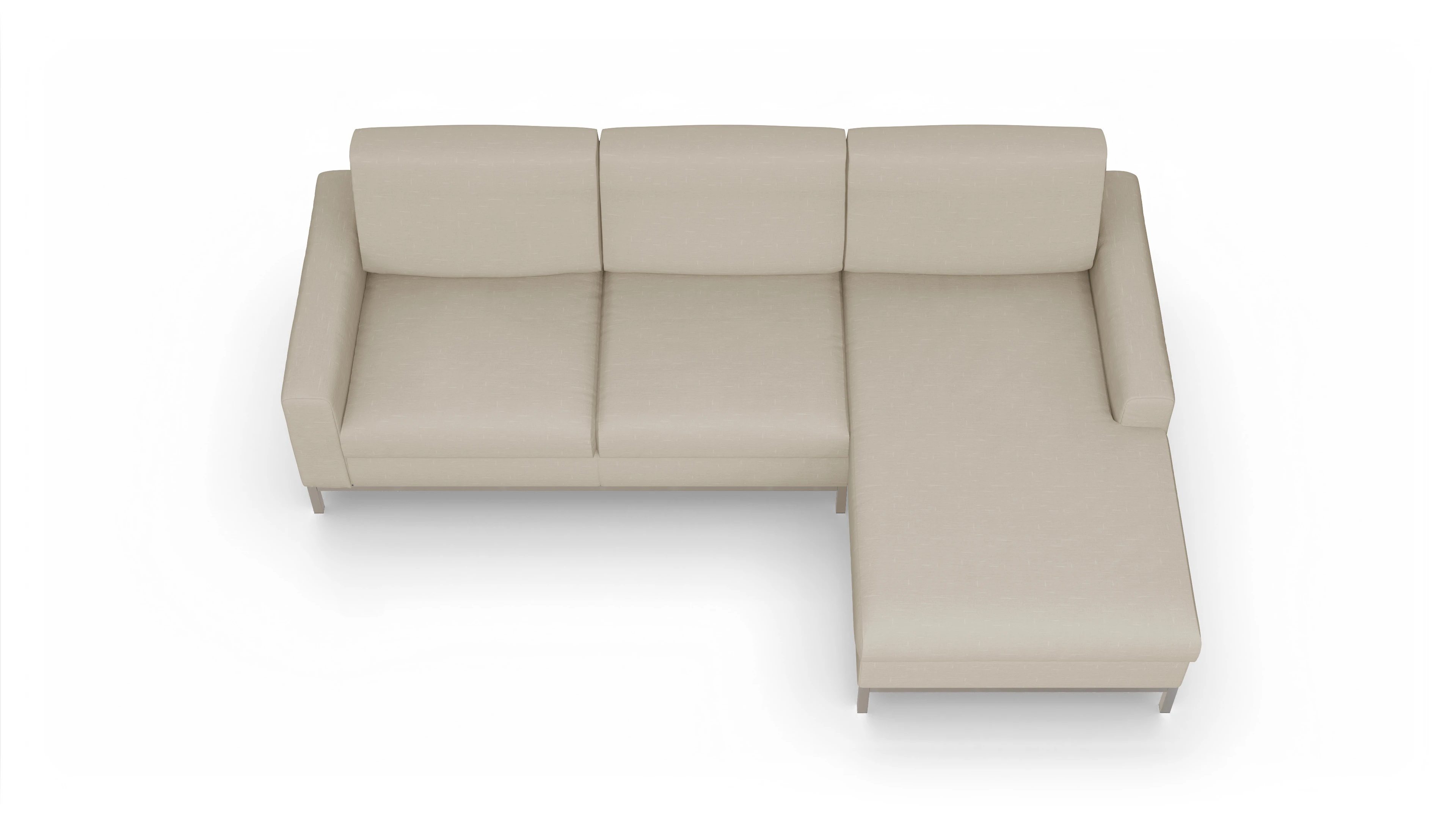Ansicht des Produktes Paglia Sofa mit Rec rechts in Stoff beige