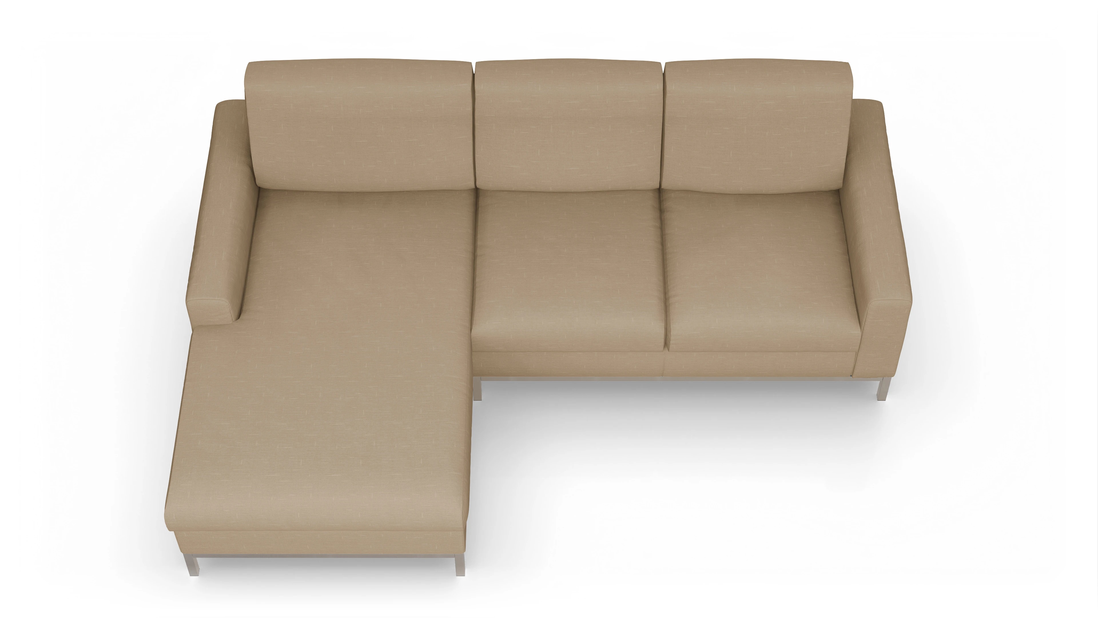 Ansicht des Produktes Paglia Sofa mit Rec links in Stoff braun