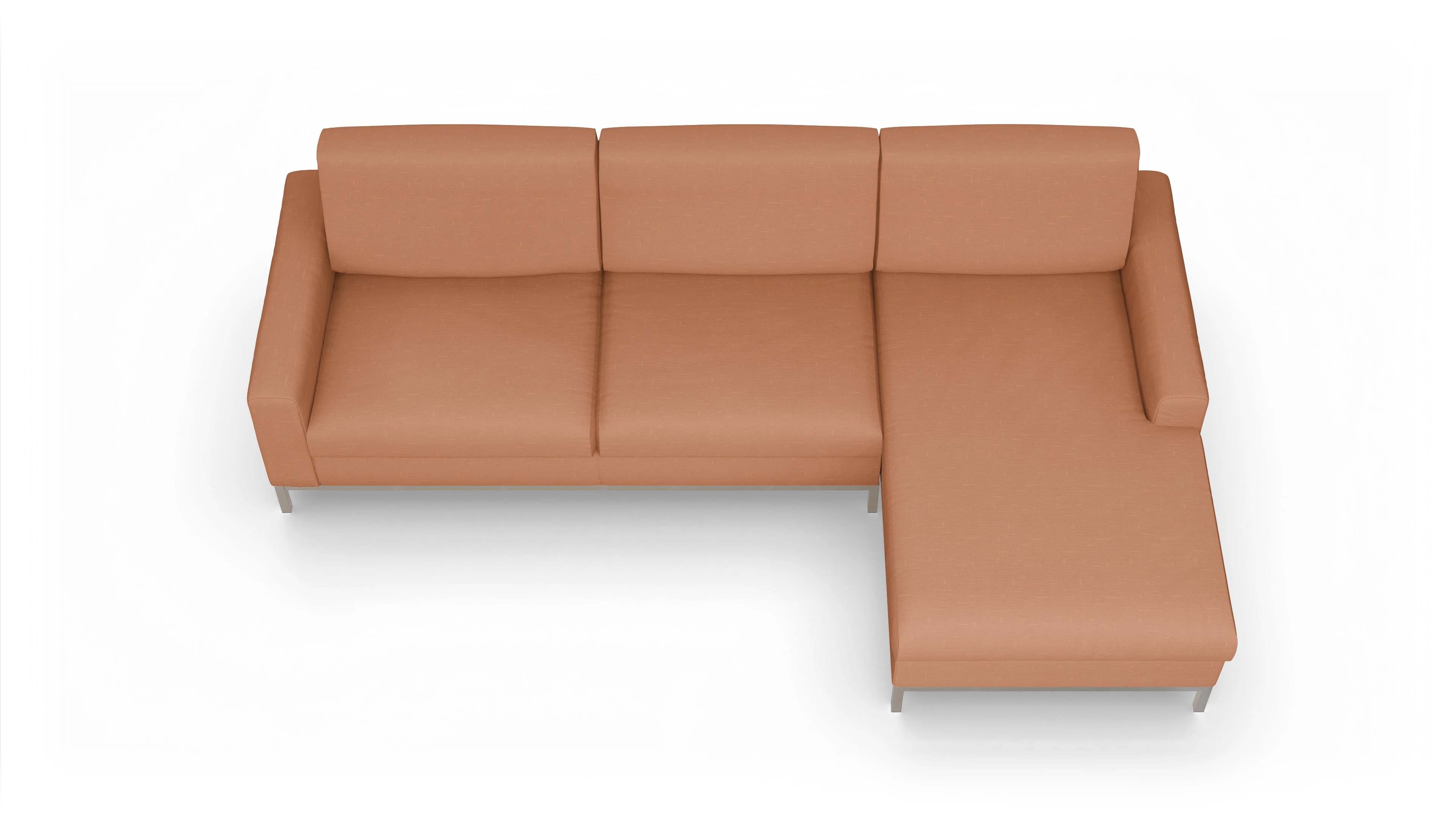 Ansicht des Produktes Paglia Sofa mit Rec rechts in Stoff orange