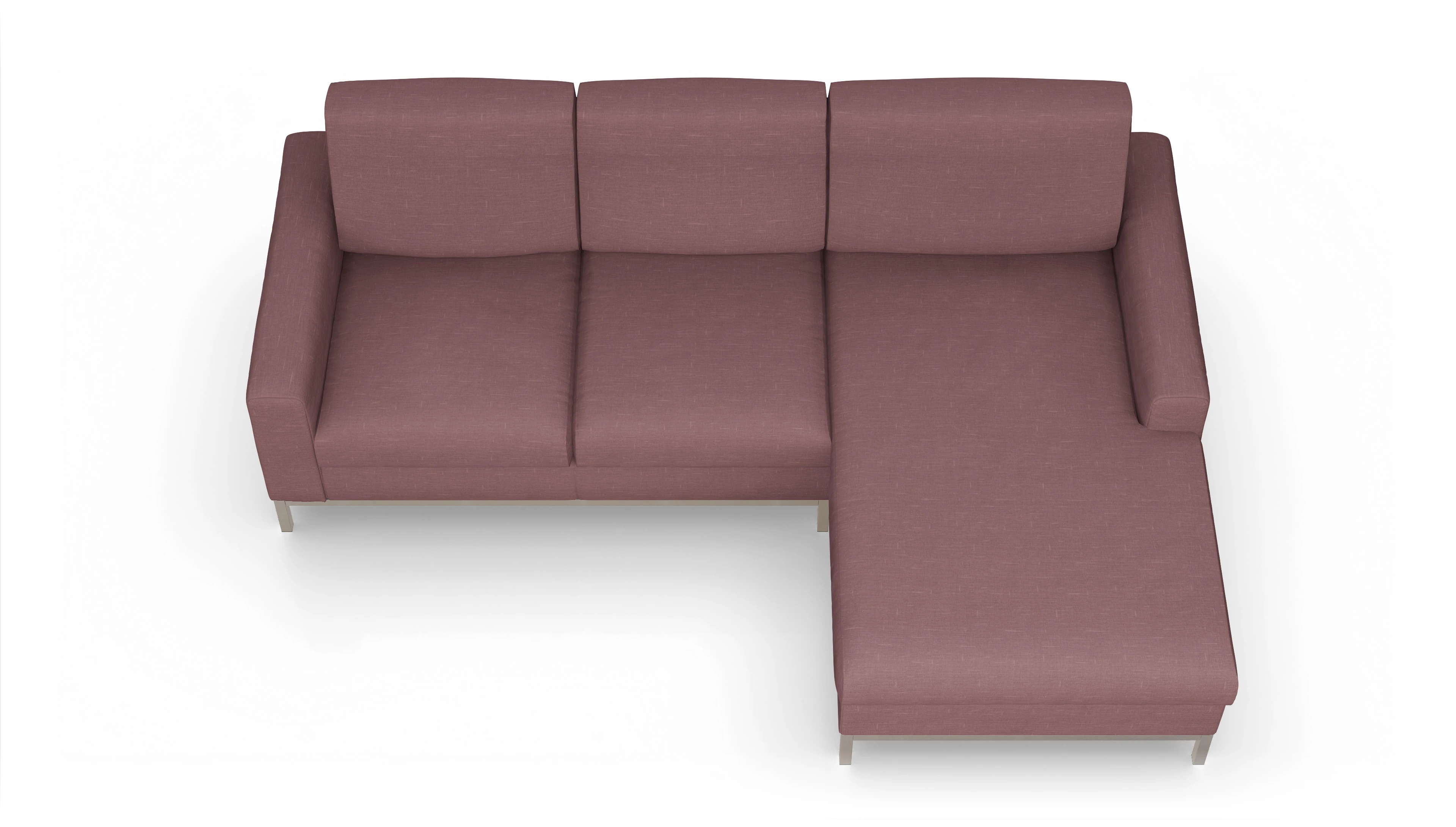 Ansicht des Produktes Paglia Sofa mit Rec rechts in Stoff rot