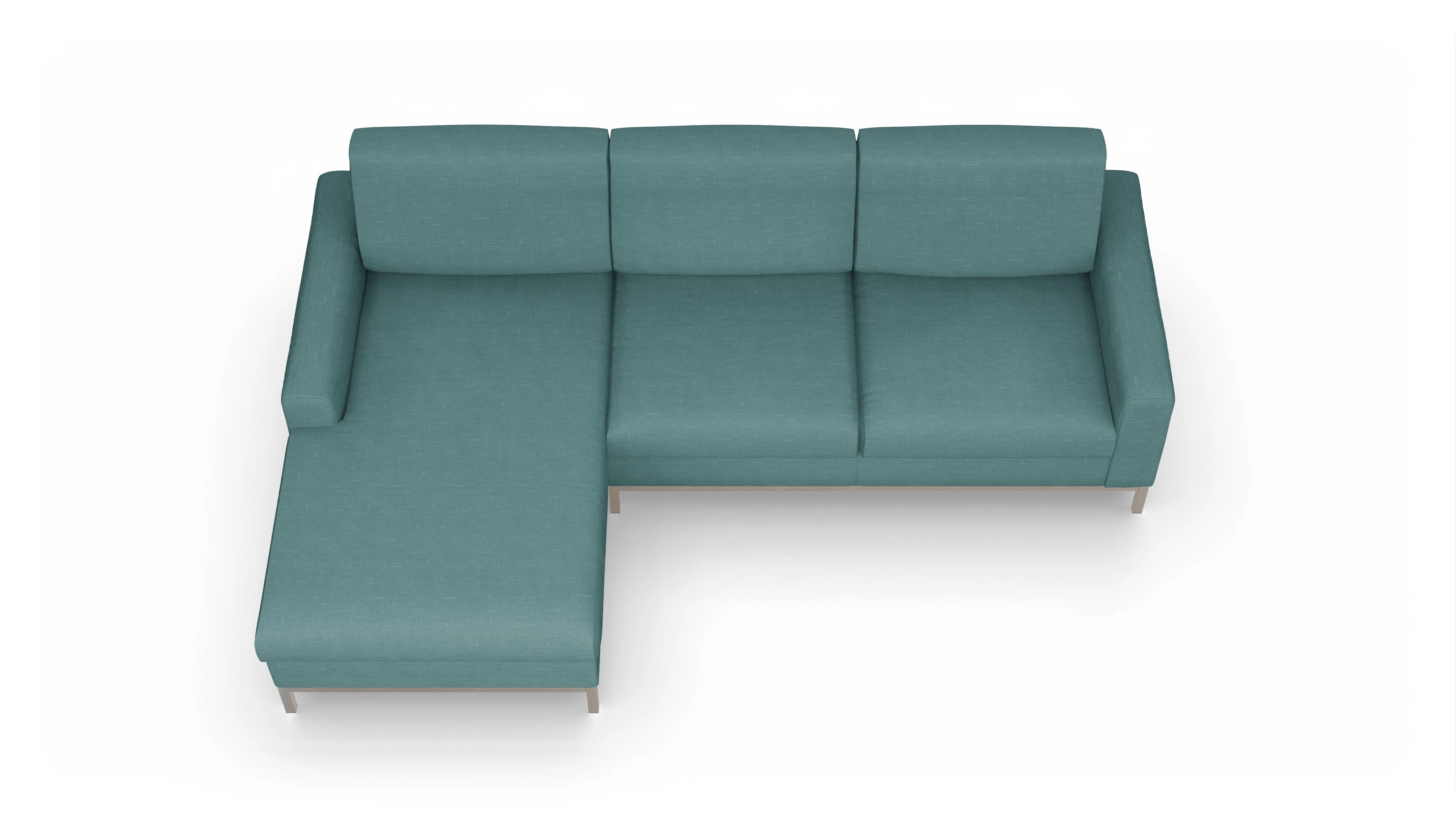 Ansicht des Produktes Paglia Sofa mit Rec links in Stoff grün