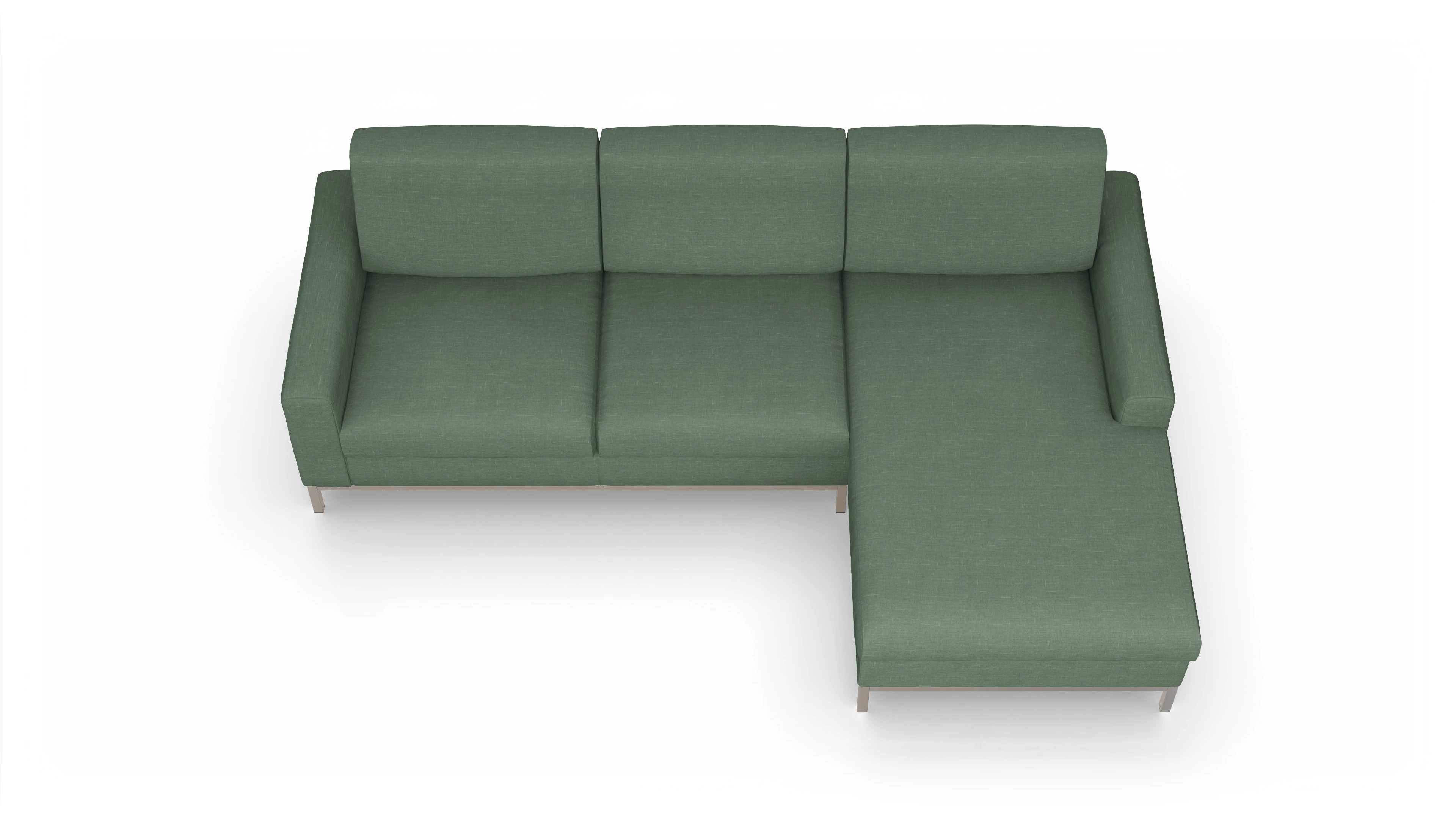 Eck-Schlafsofa Paglia in Stoff Ansicht des Produktes Paglia Sofa mit Rec rechts in Stoff grün