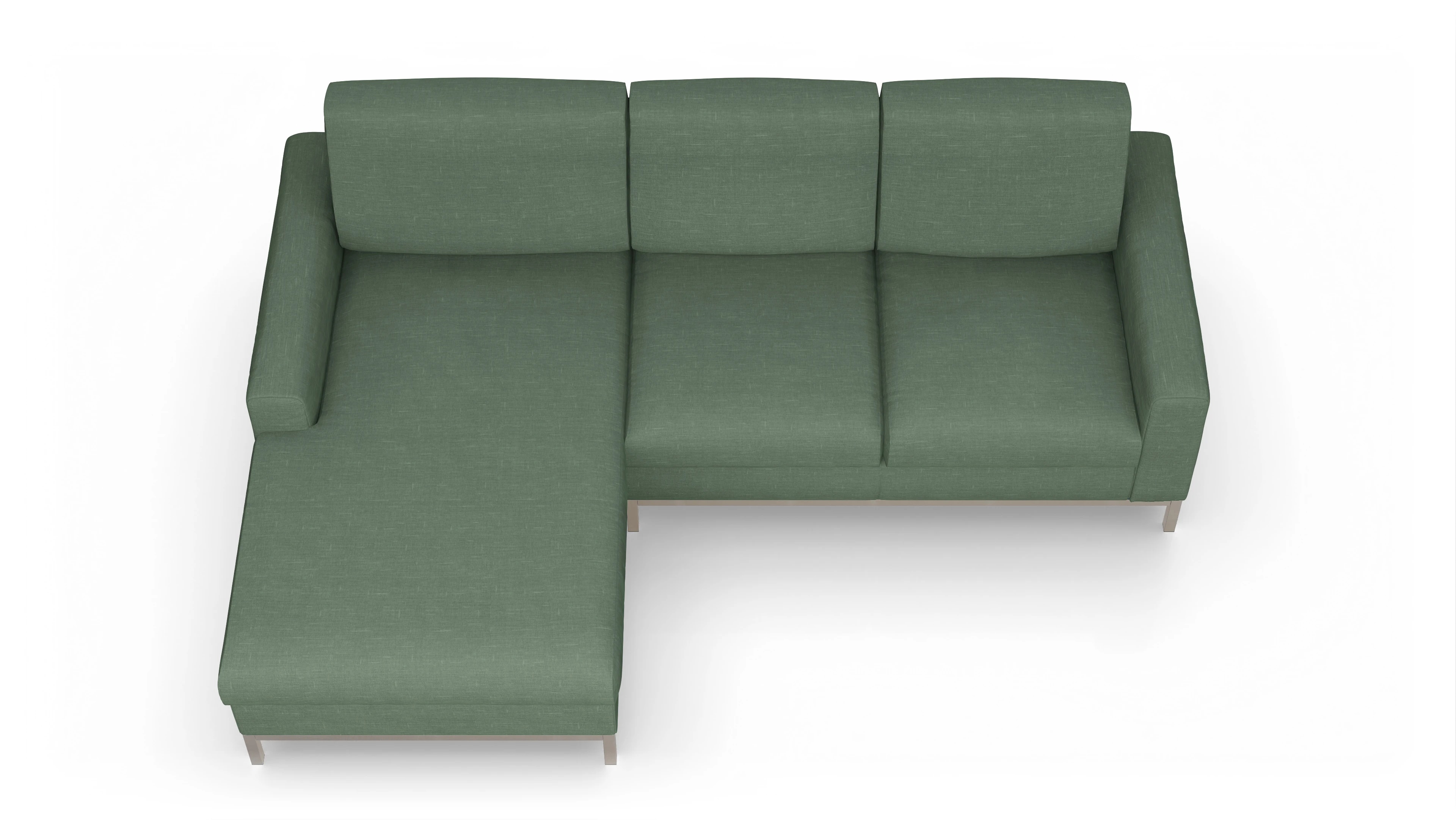 Ansicht des Produktes Paglia Sofa mit Rec links in Stoff grün