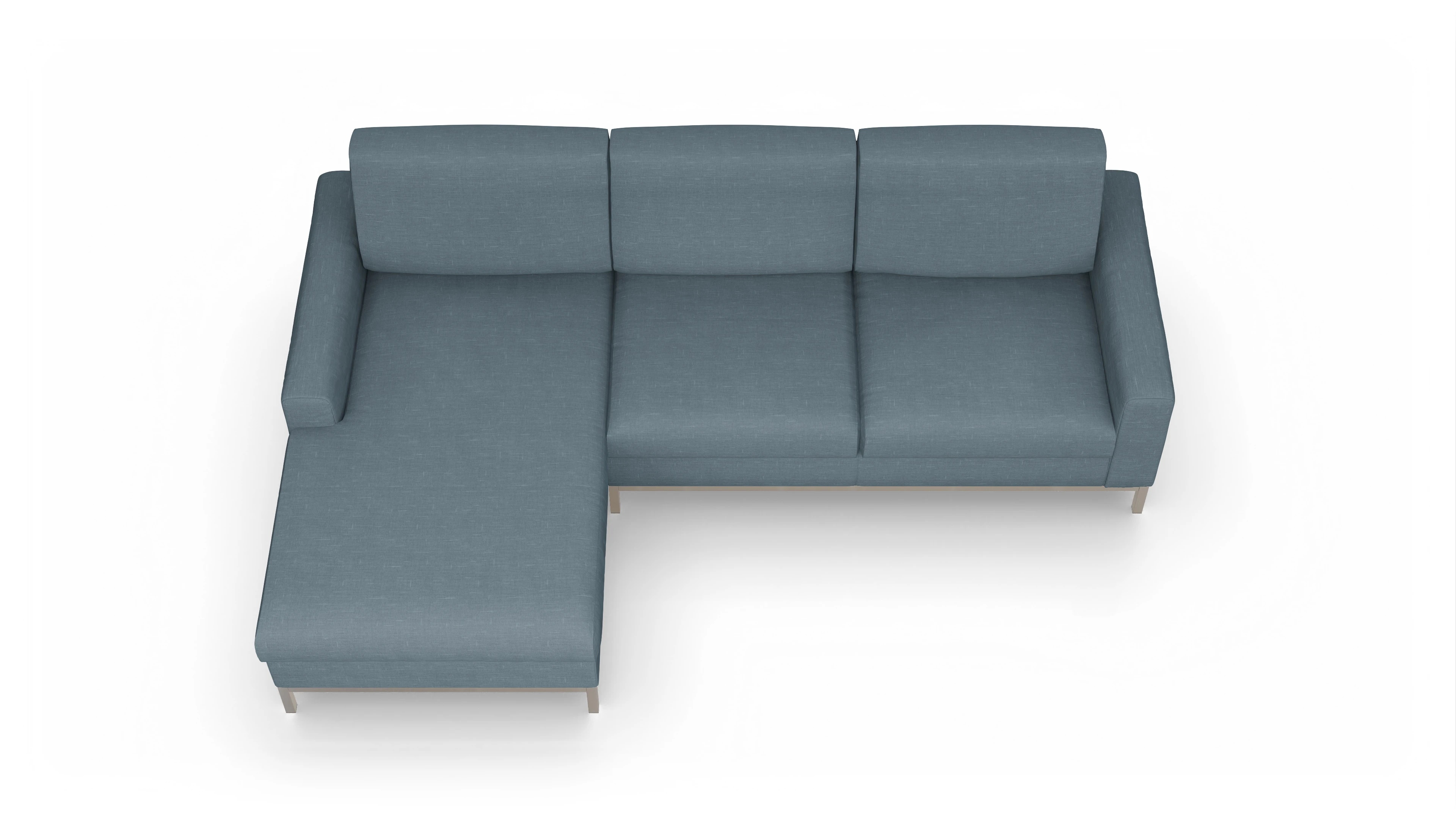 Ansicht des Produktes Paglia Sofa mit Rec links in Stoff blau