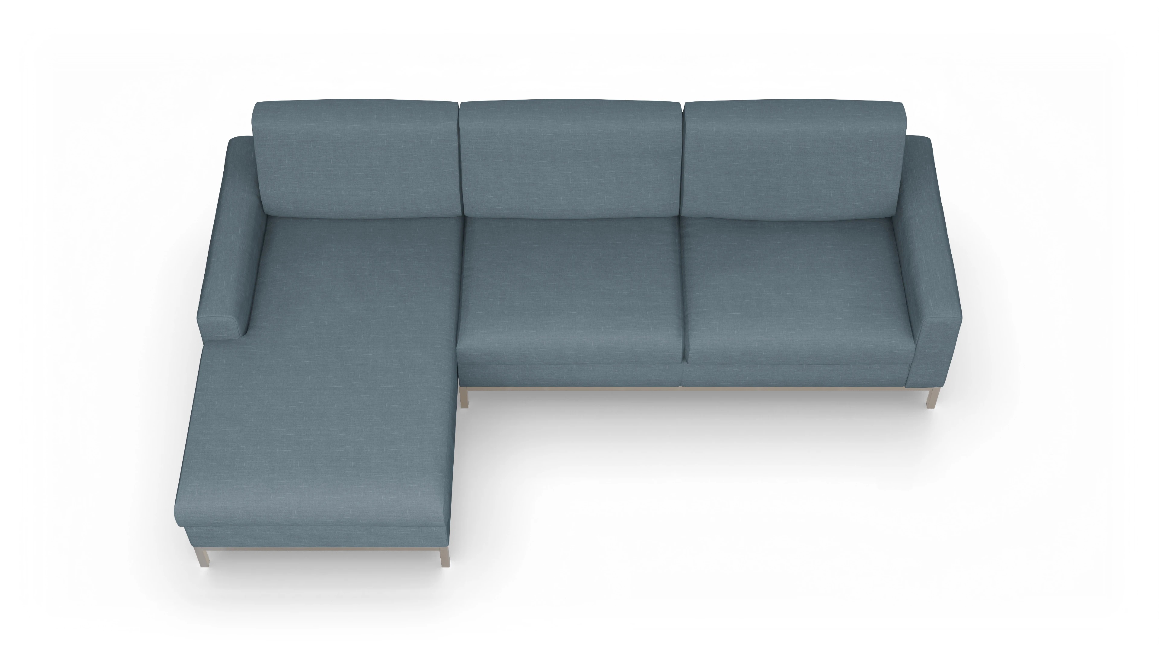 Ansicht des Produktes Paglia Sofa mit Rec links in Stoff blau
