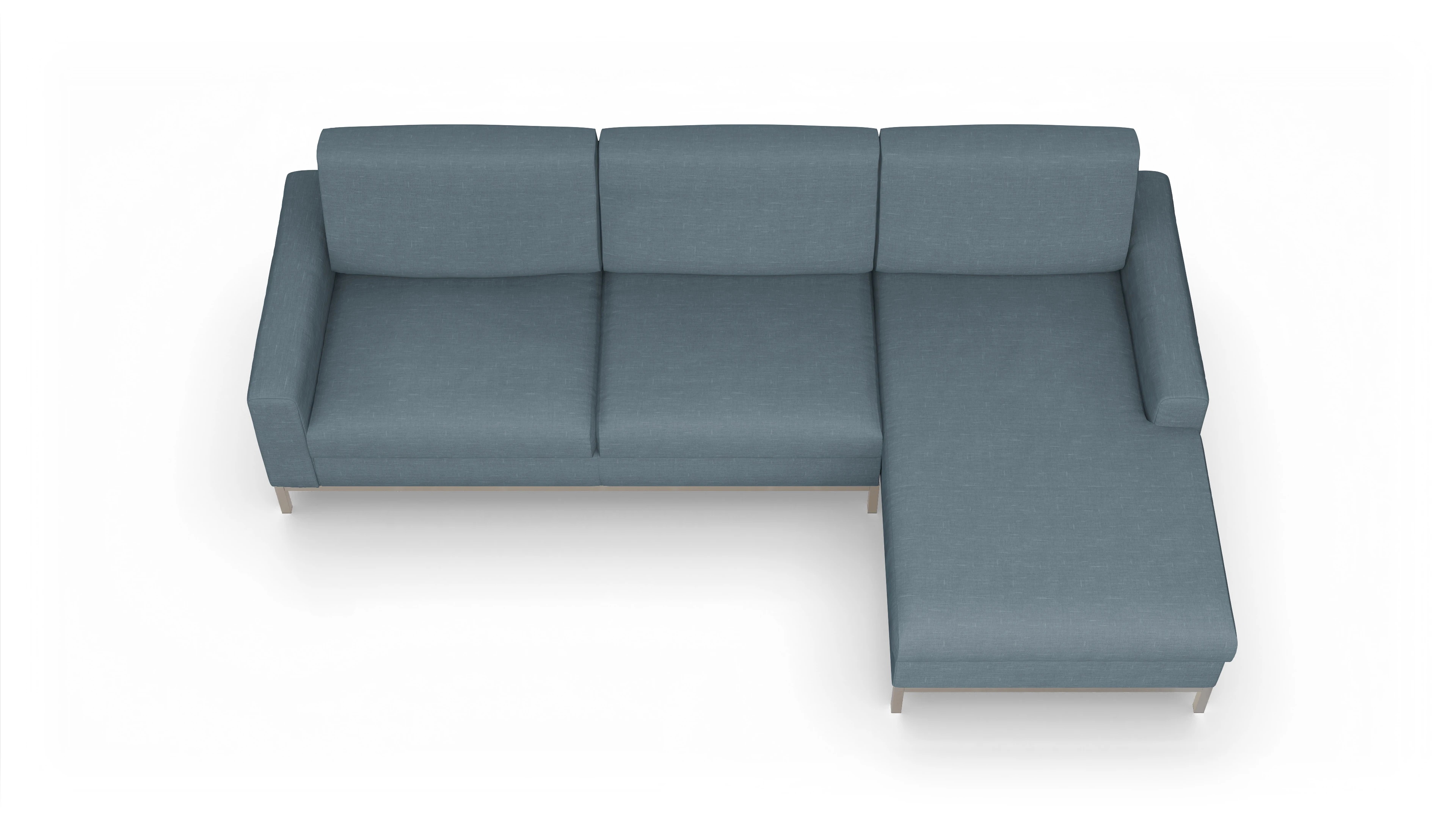 Ansicht des Produktes Paglia Sofa mit Rec rechts in Stoff blau